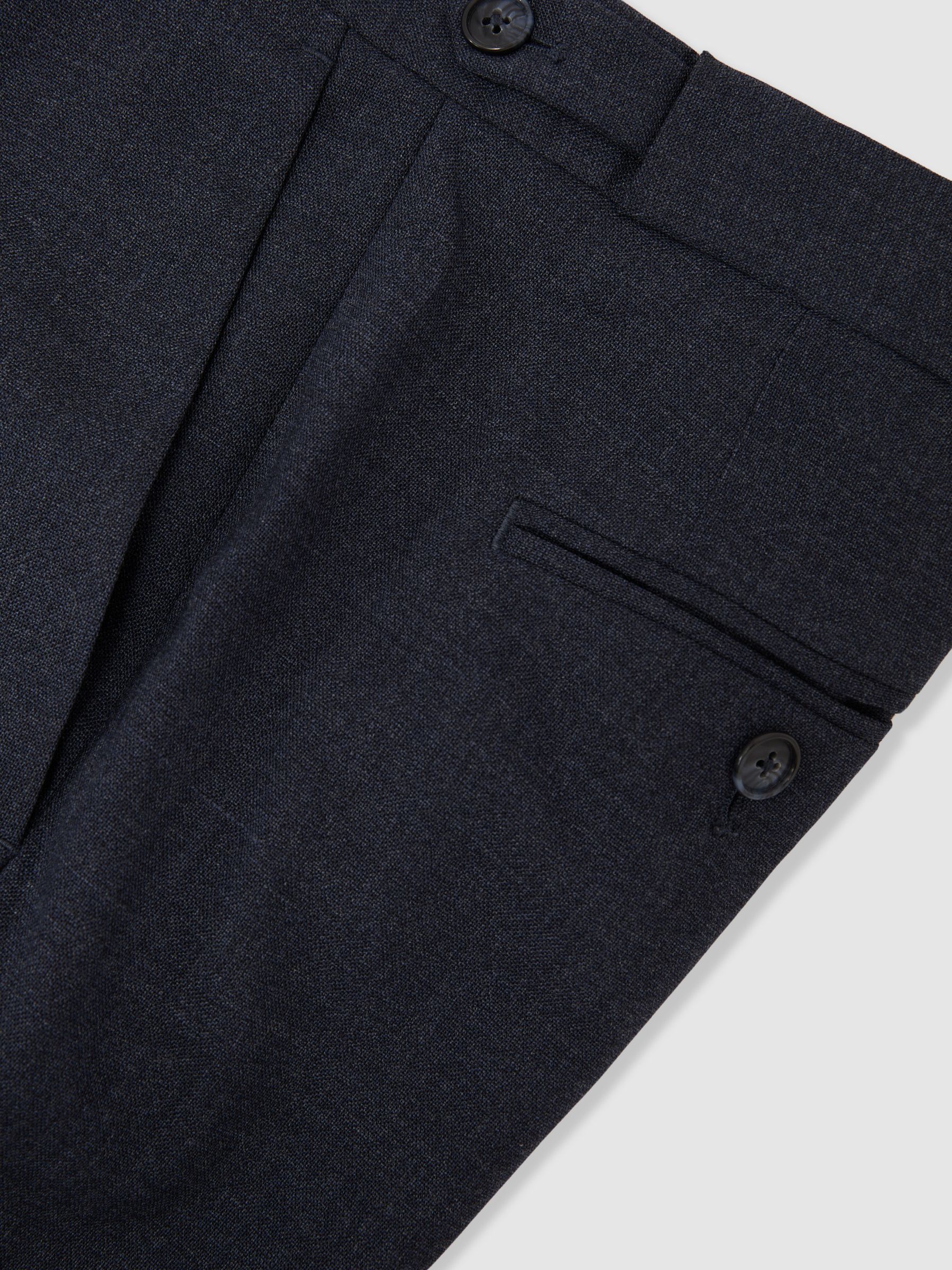 Tailored Fit Wool Textured Trousers in Airforce Blue - image 3