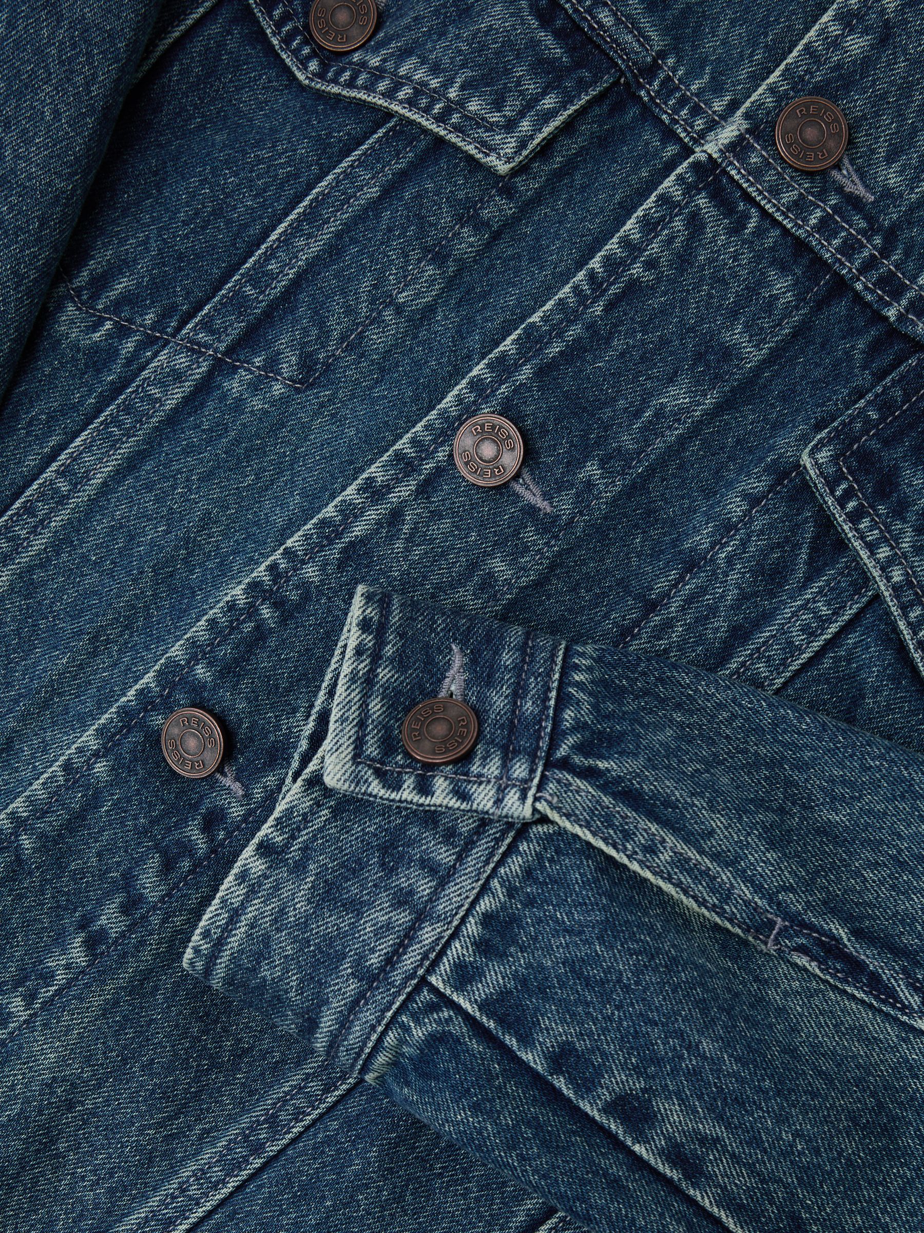 Denim Trucker Jacket in Indigo Blue Wash - Image 6 of 6
