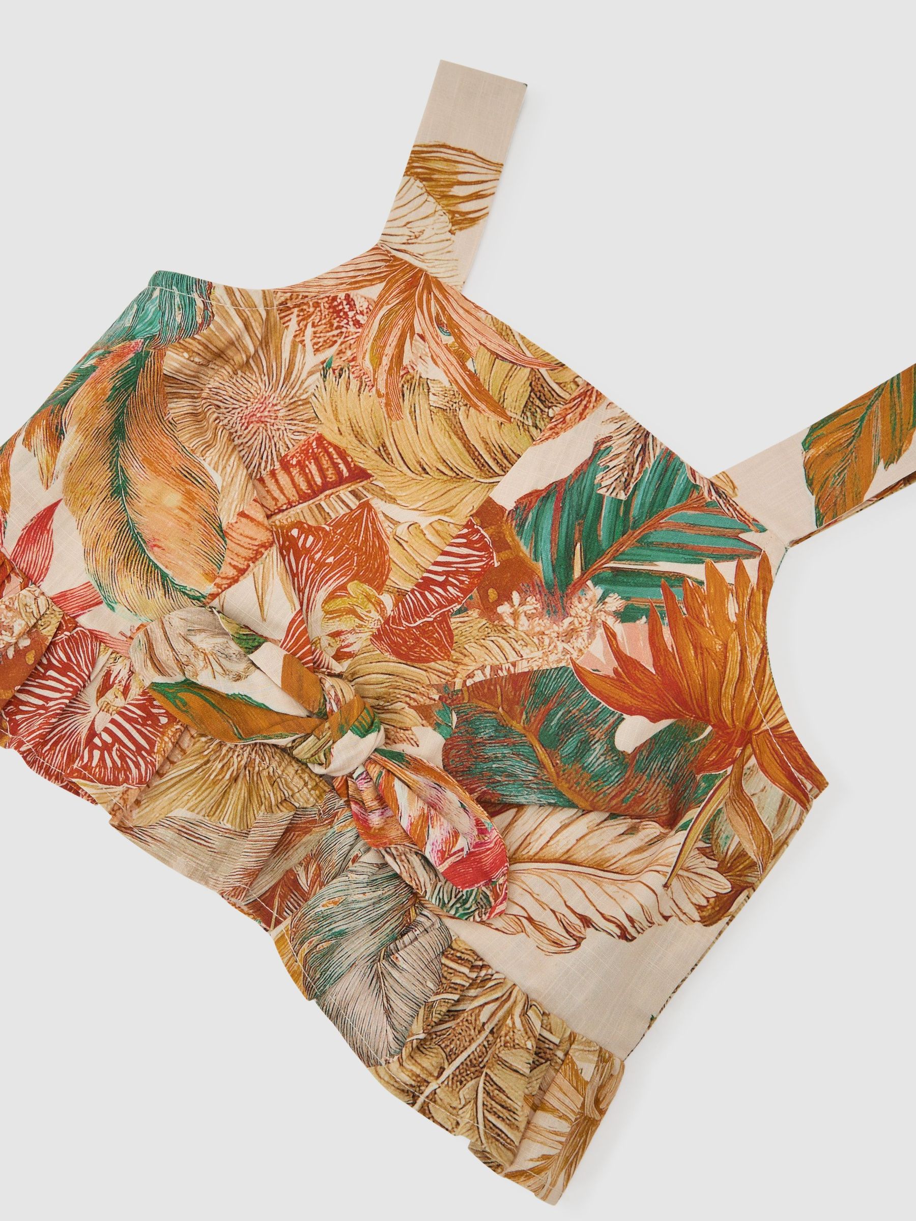 Cotton Printed Crop Top in Neutral - Image 3 of 3