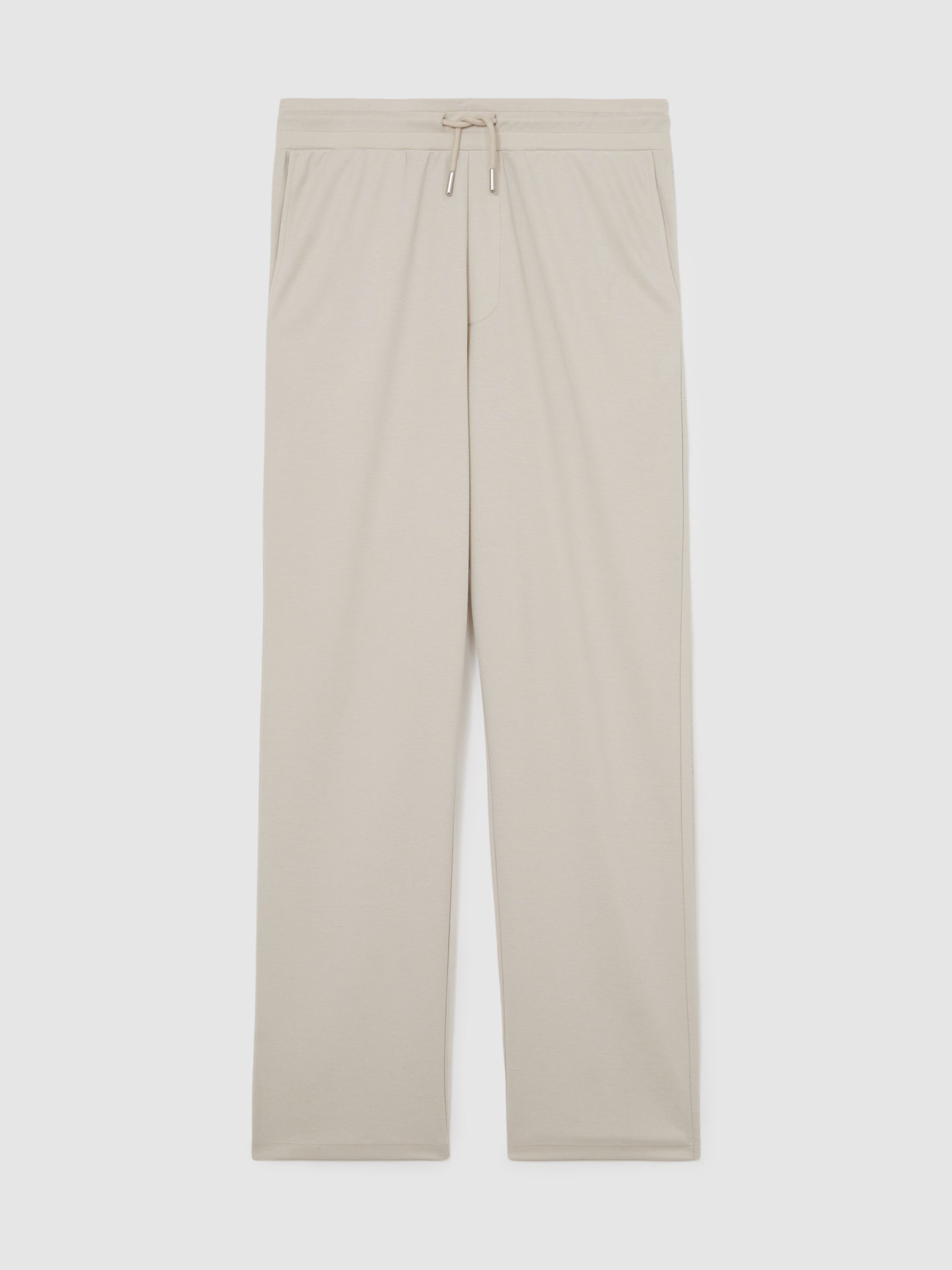 Relaxed Jersey Drawstring Trousers in Light Stone - image 1