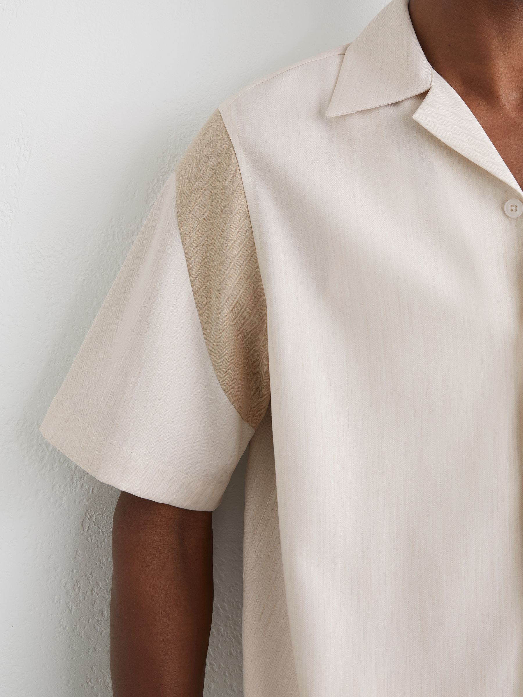 Sleeve-Insert Cuban-Collar Shirt in Oatmeal - image 5