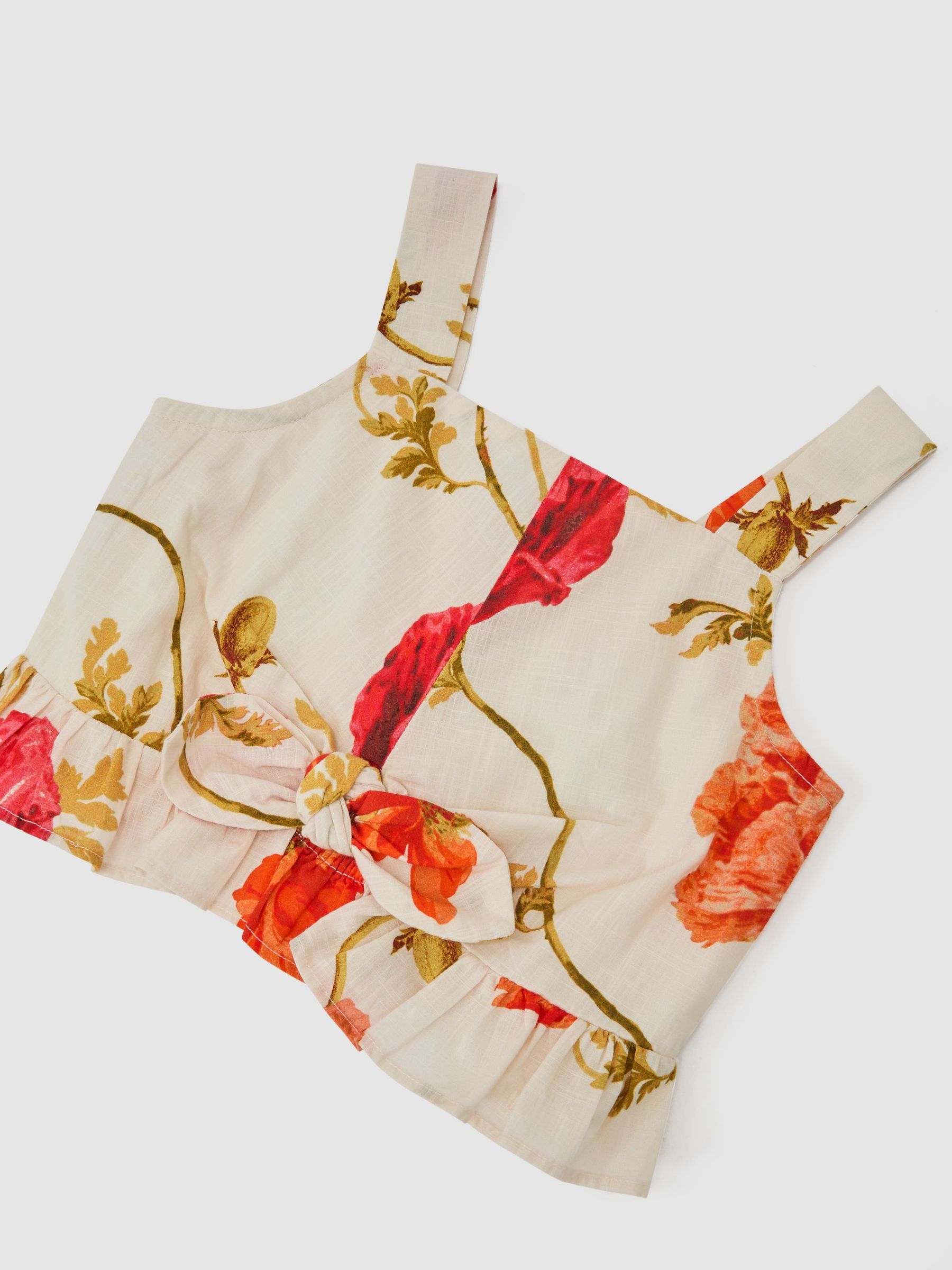 Cotton Printed Crop Top in White Print - Image 3 of 3