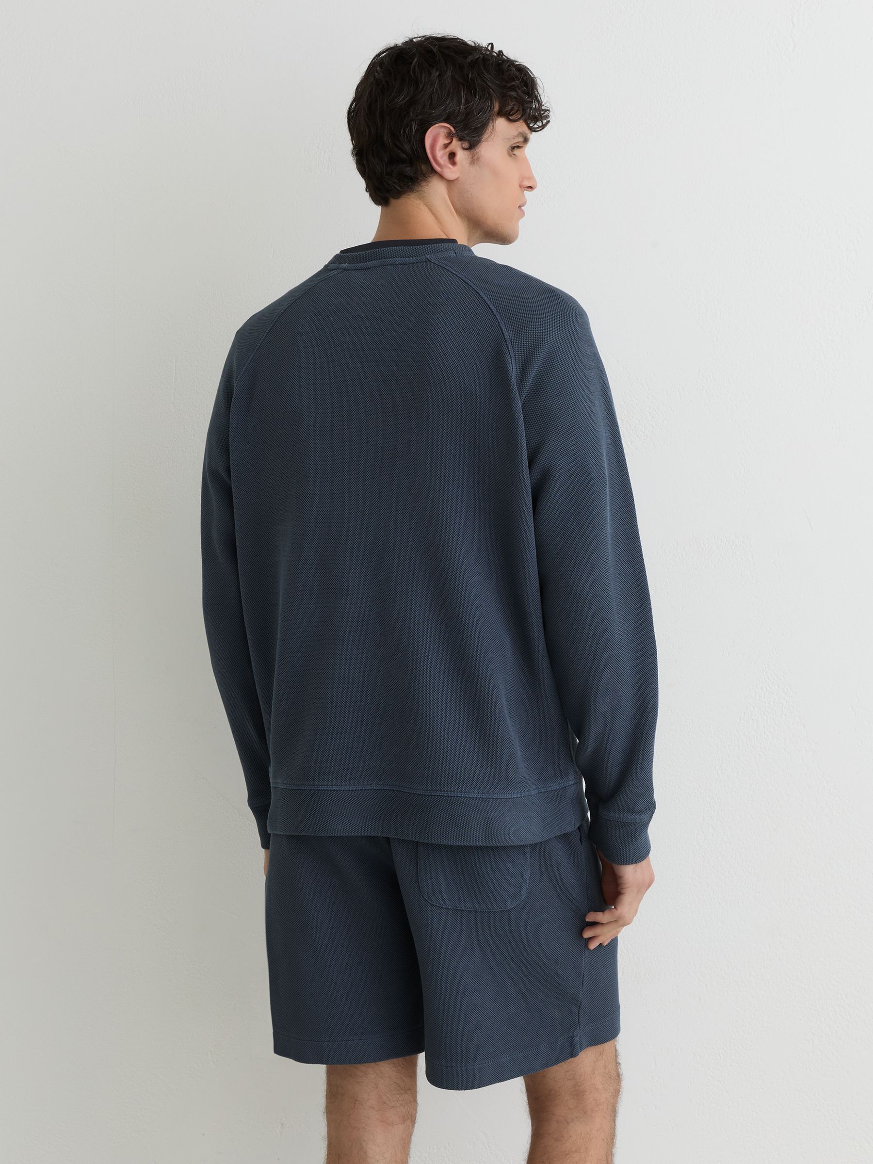 Cotton-Pique Garment-Dyed Sweatshirt in Airforce Blue - image 5