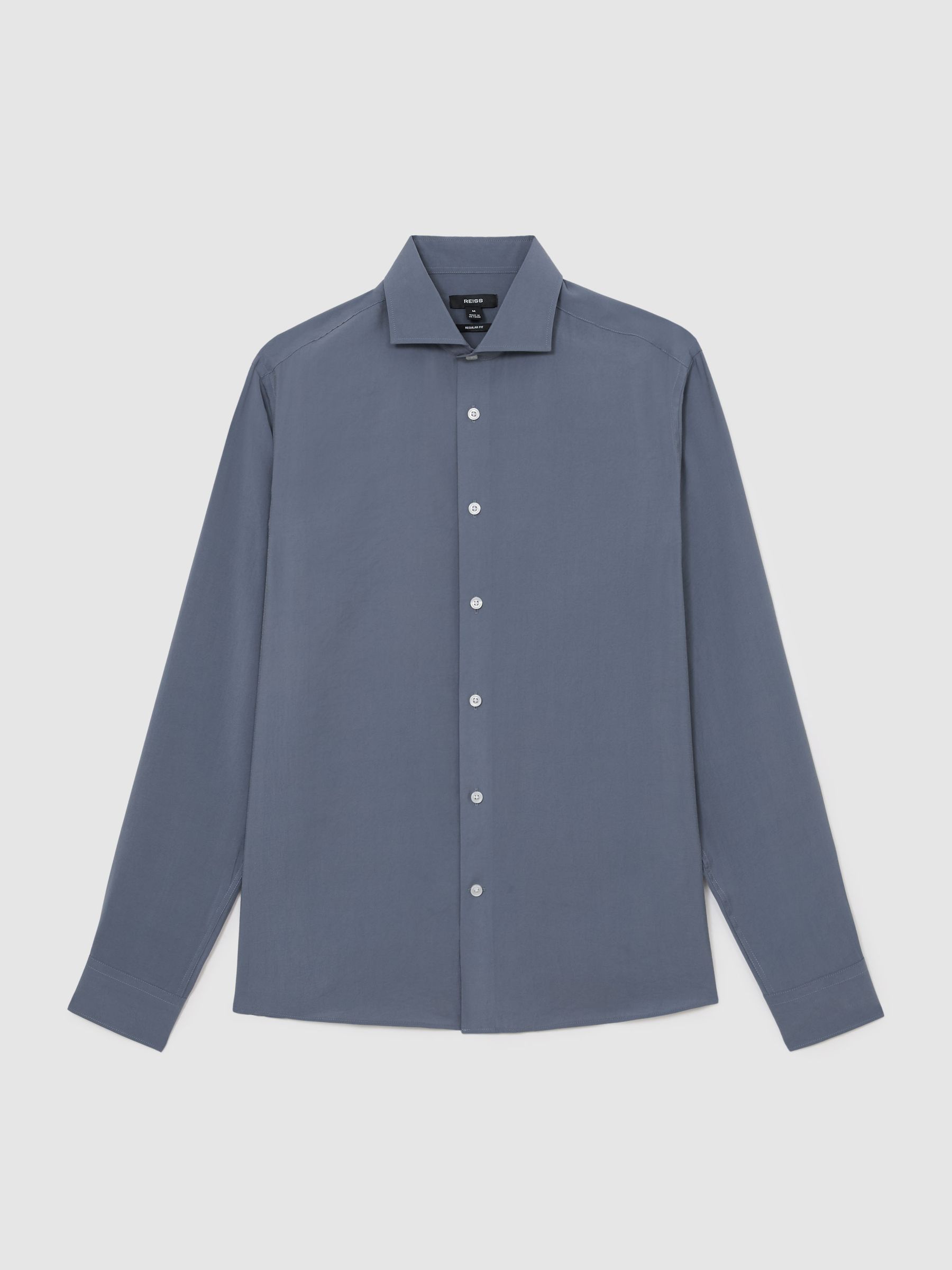 Modal-Blend Regular-Fit Shirt in Airforce Blue - Image 2 of 7
