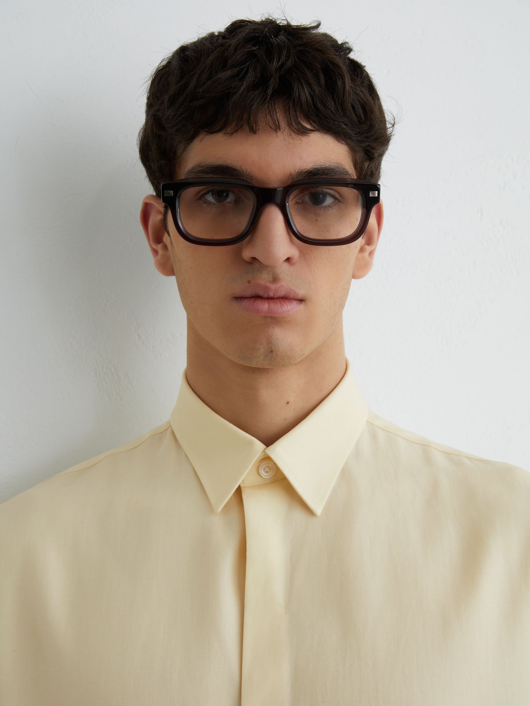 Lyocell-Linen Short-Sleeve Shirt in Lemon Yellow - Image 3 of 5