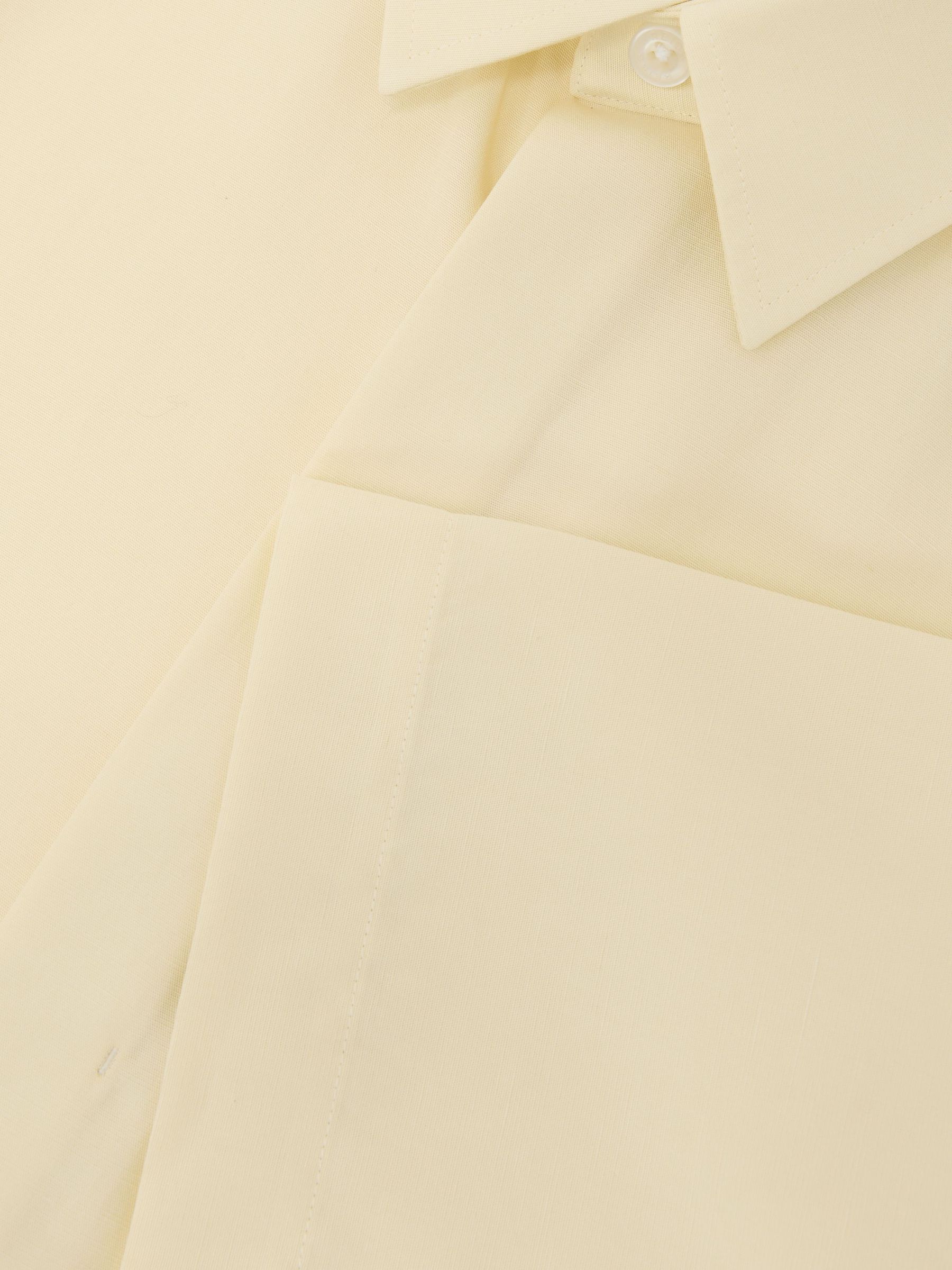 Lyocell-Linen Short-Sleeve Shirt in Lemon Yellow - Image 5 of 5
