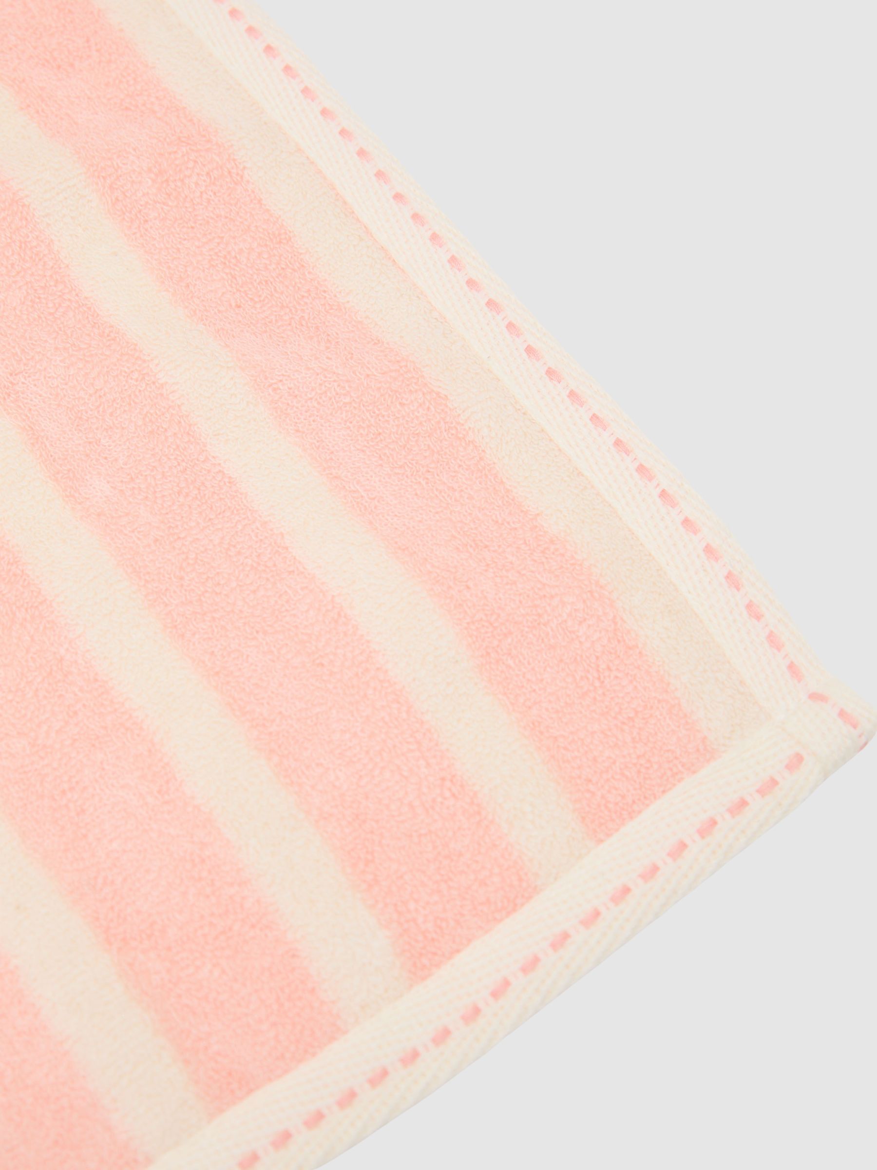 9-13 yrs Striped Hooded Towel Cape in Peach - Image 4 of 4