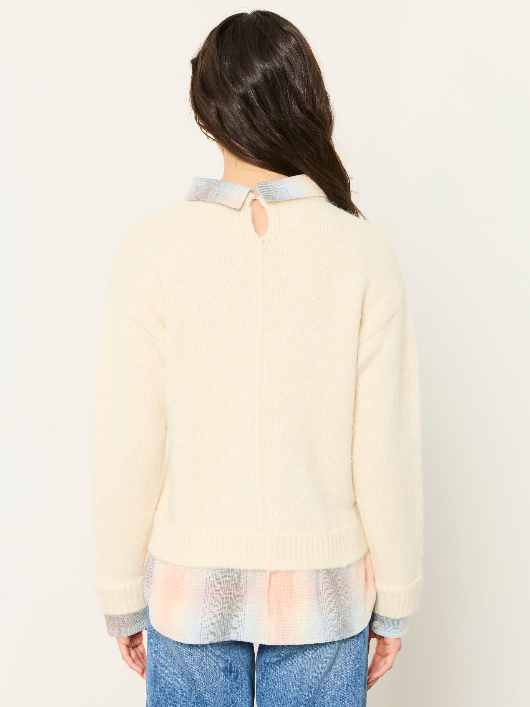 Natural Shona Knitted 2 in 1 Shirt Jumper - Image 2 of 5