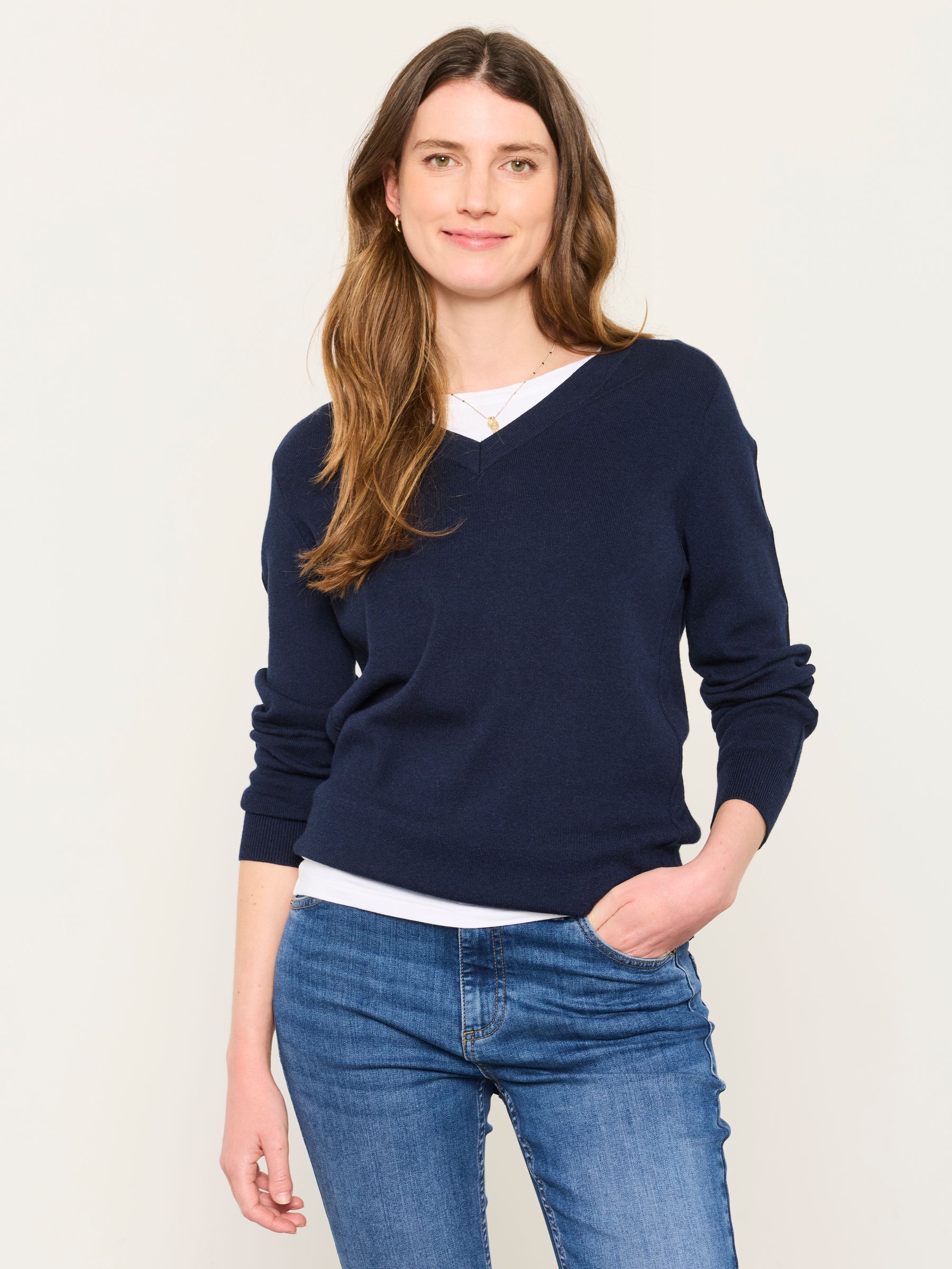 Selene Navy Knitted Tunic Jumper - Image 1 of 5 Selene Navy Knitted Tunic Jumper - Image 1 of 5