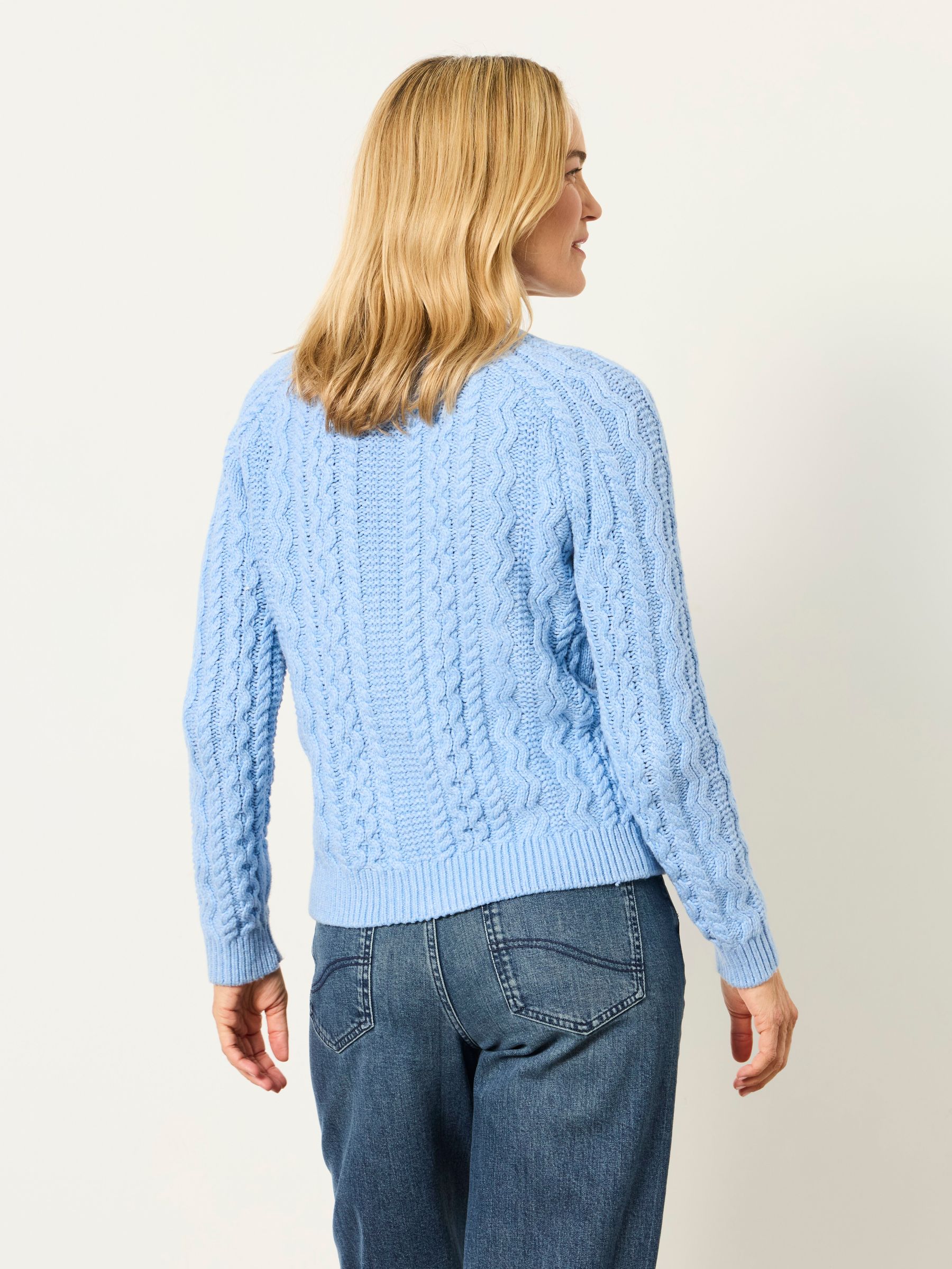 Bryony Chambray Blue Knitted Cable Jumper - Image 2 of 6