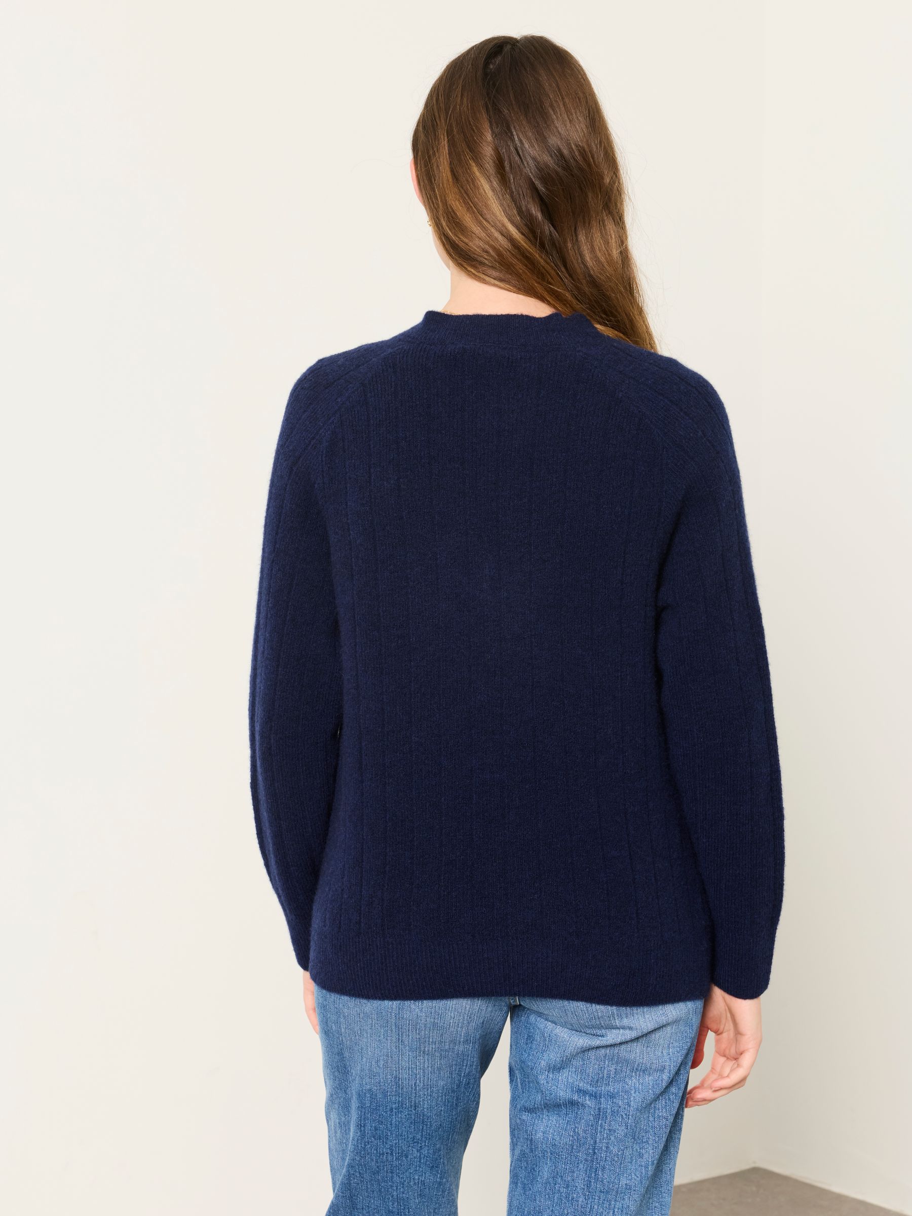 Halle Navy Knitted V Neck Jumpers - Image 2 of 6
