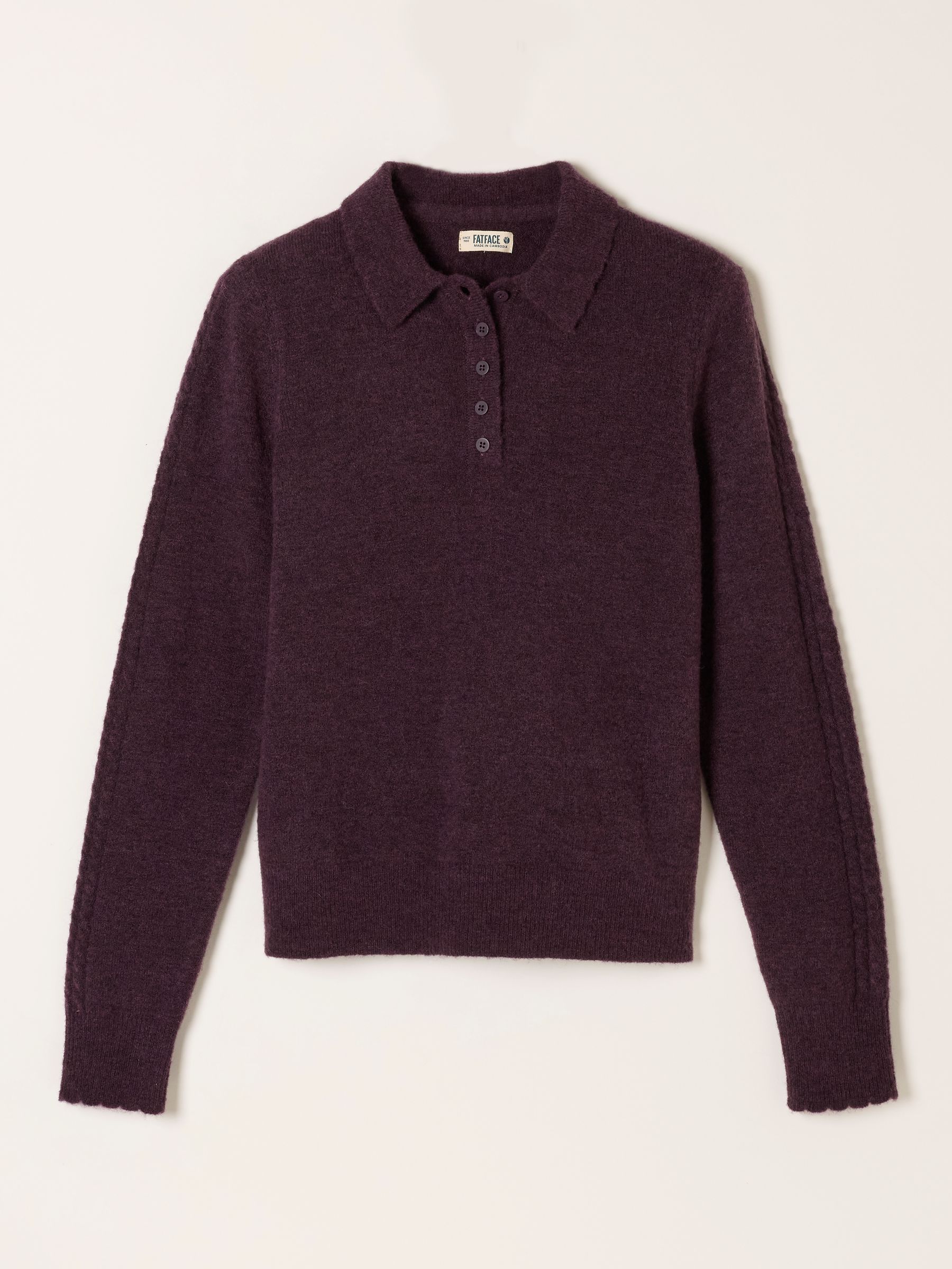 Purple Halle Collared Knitted Polo Top - Image 6 of 6