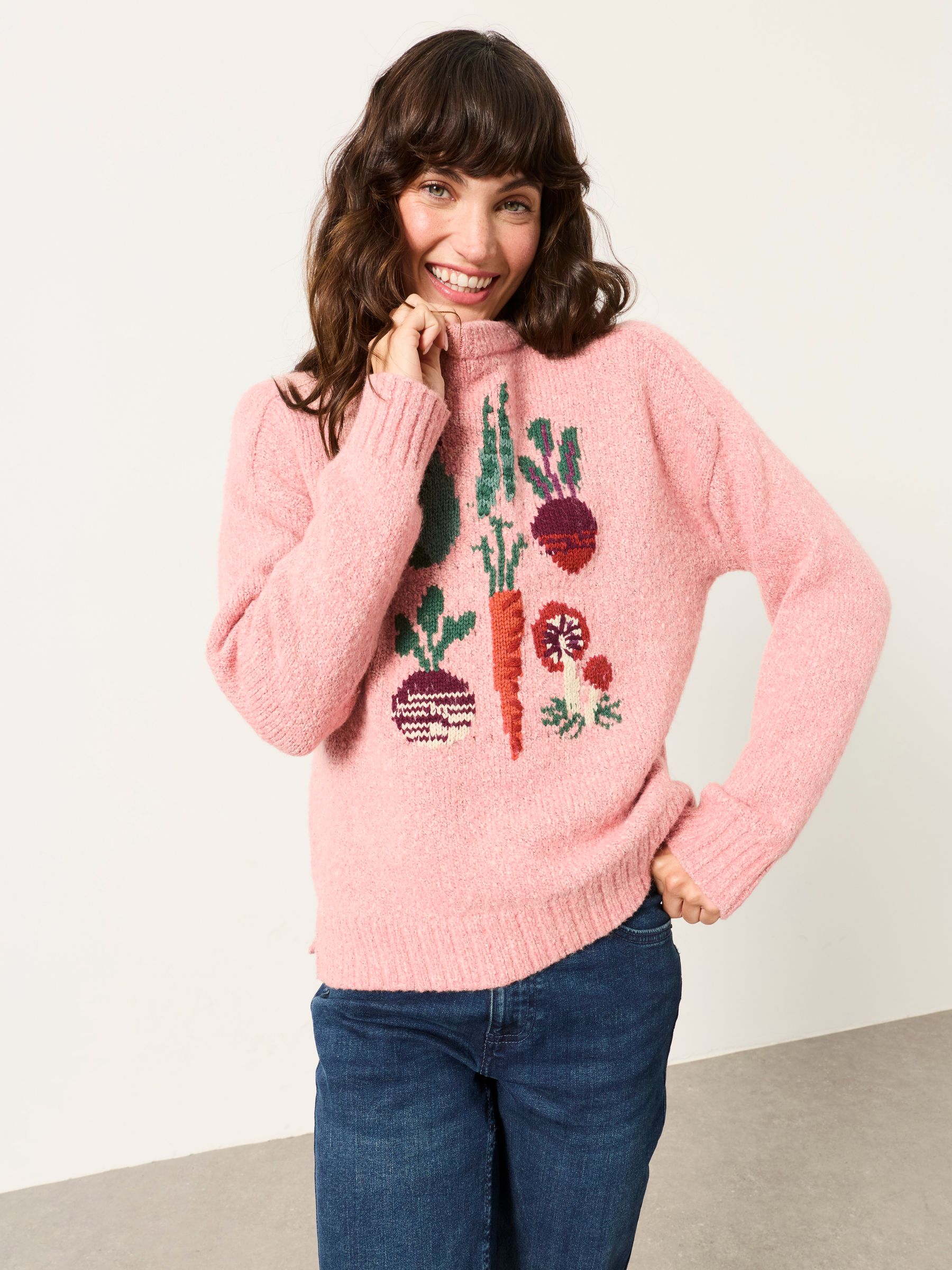 Pink Vegetable Knitted Crew Neck Jumper - Image 2 of 6