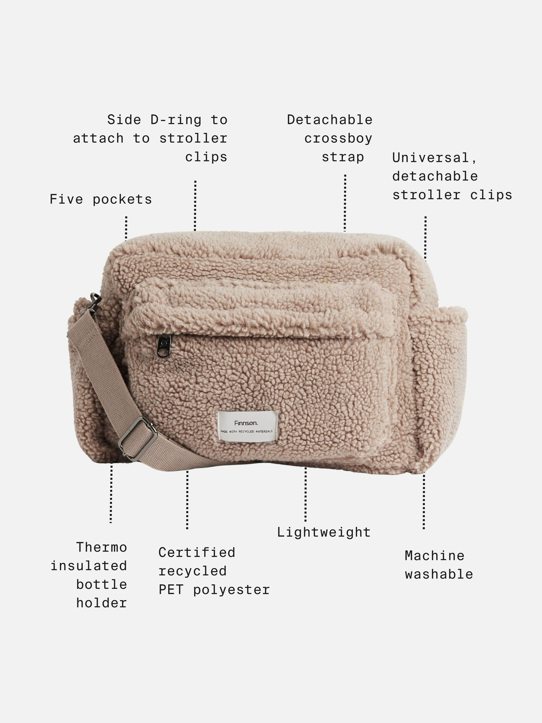 Beige Freya Stroller Organiser Changing Bag With Strolle Clips - Image 4 of 5