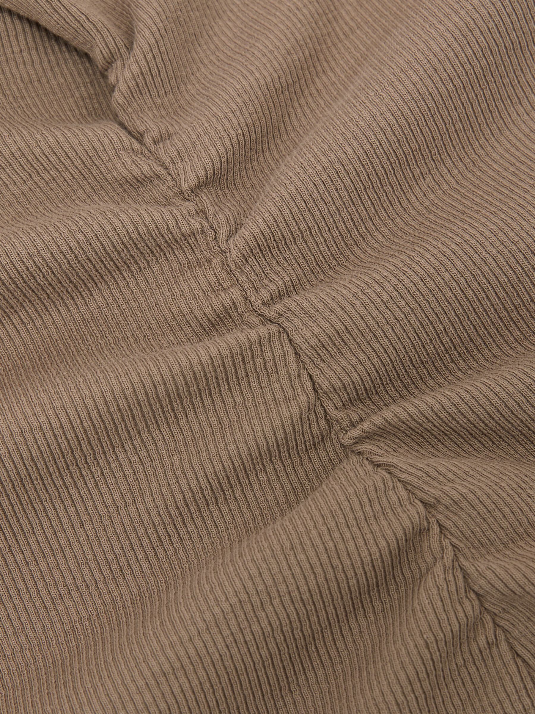 Stretch-Cotton Rib Ruched V-Neck Vest in Neutral - image 3