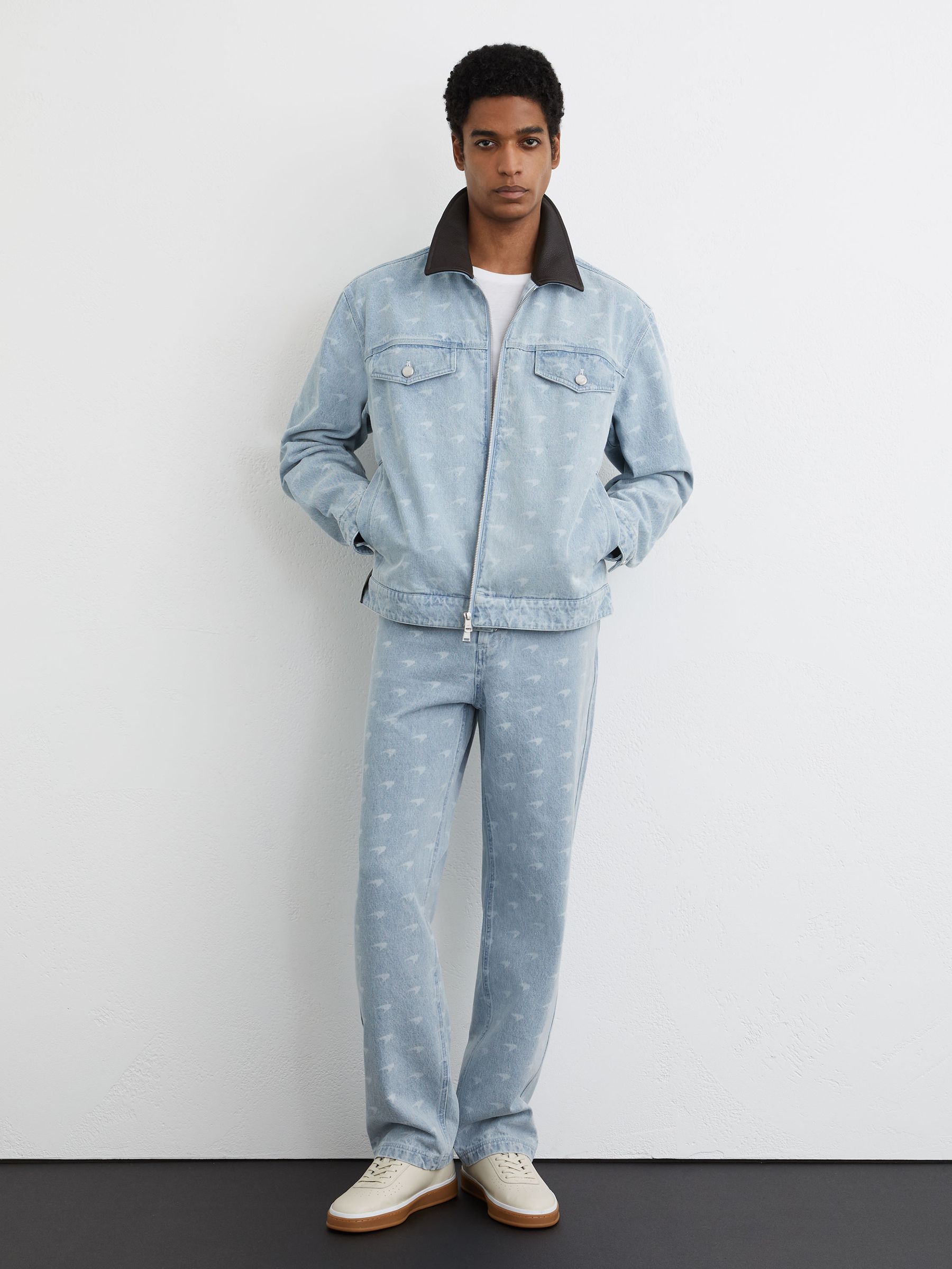 McLaren Racing Relaxed Speedmark Jeans in Soft Blue - image 4