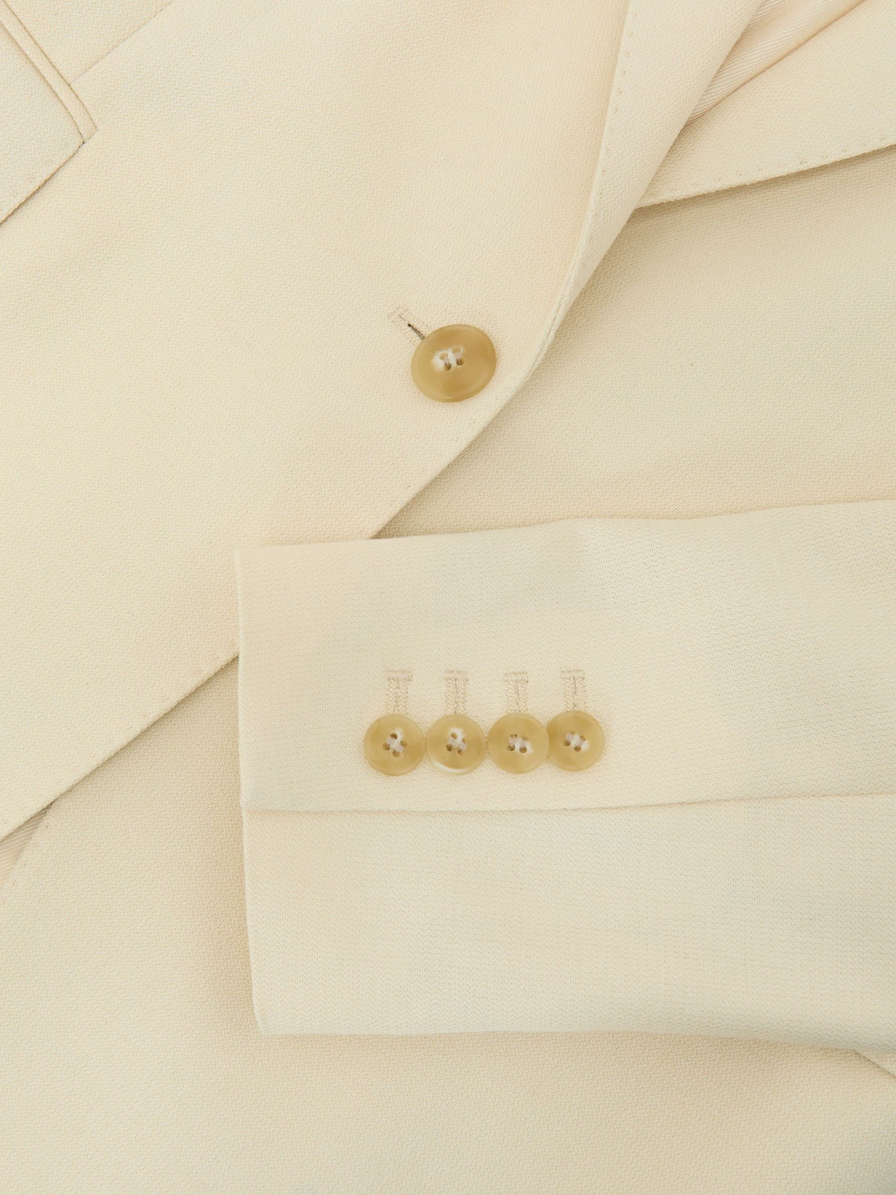 Atelier Cream Silk-Wool Single-Breasted Suit Blazer in Cream - Image 9 of 9