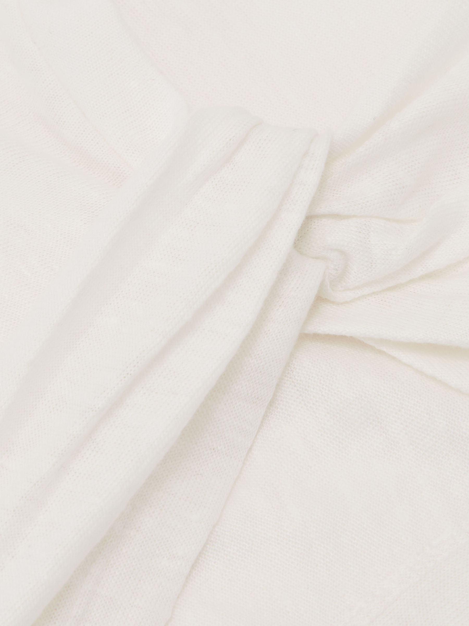 Linen Twist-Detail T-Shirt in White - image 3