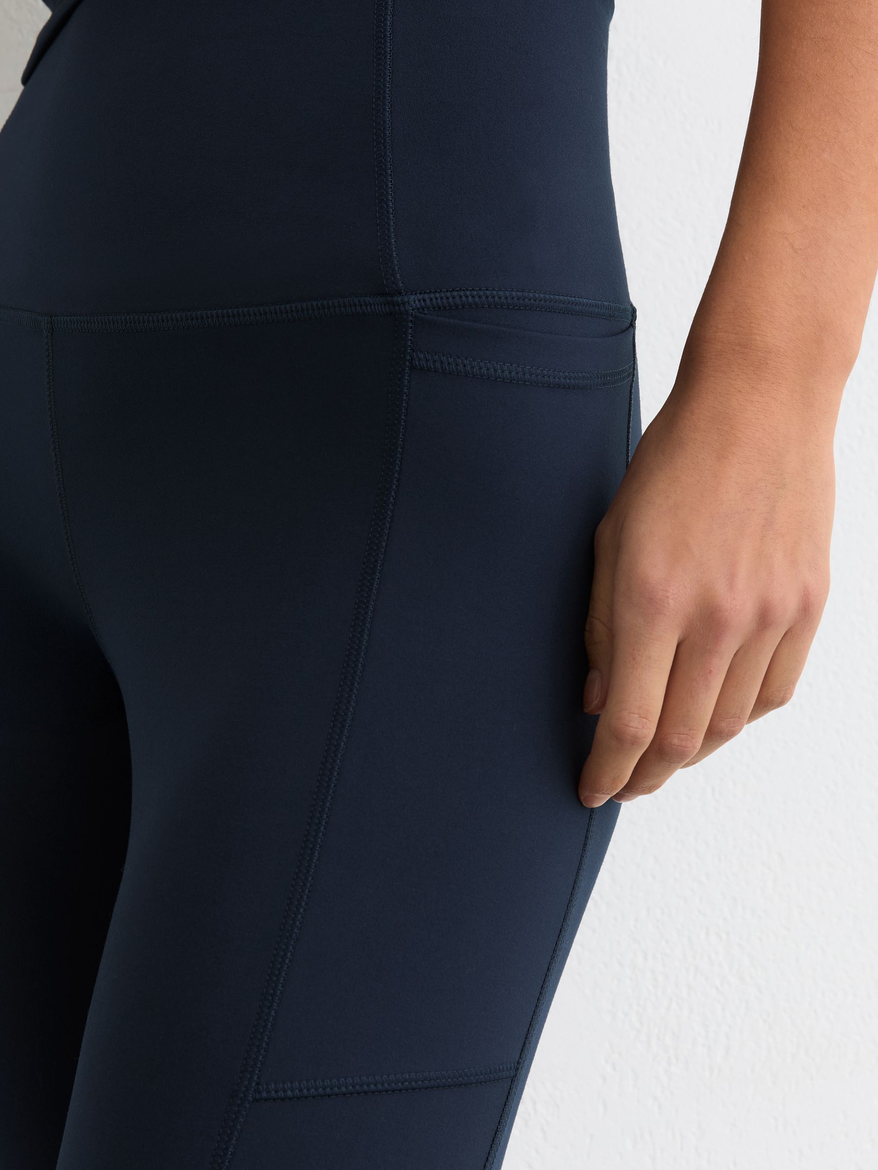 High-Waisted Full-Length Leggings in Navy - Image 3 of 6