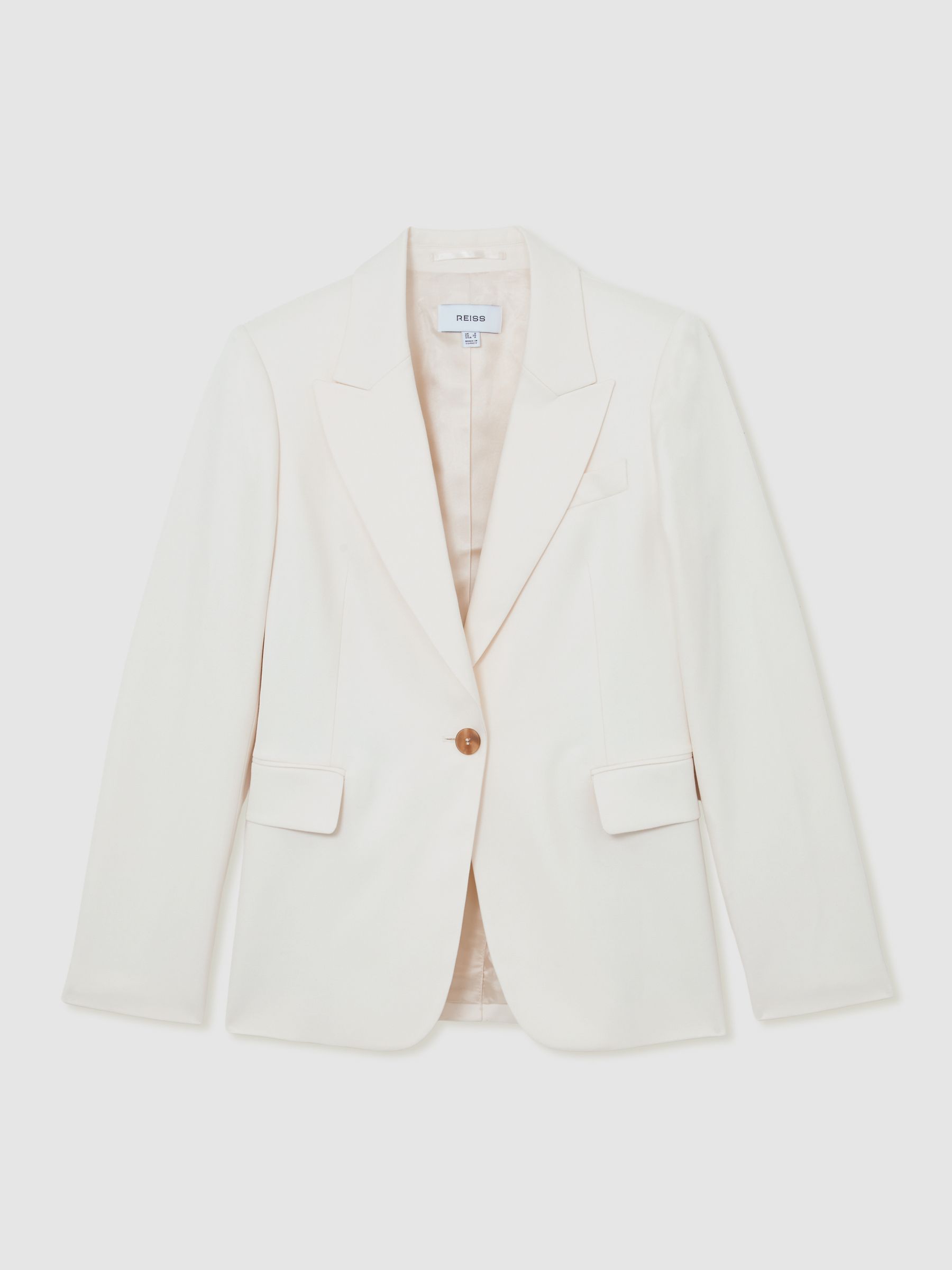 Petite Single-Breasted Tailored Blazer in Cream - Image 2 of 9