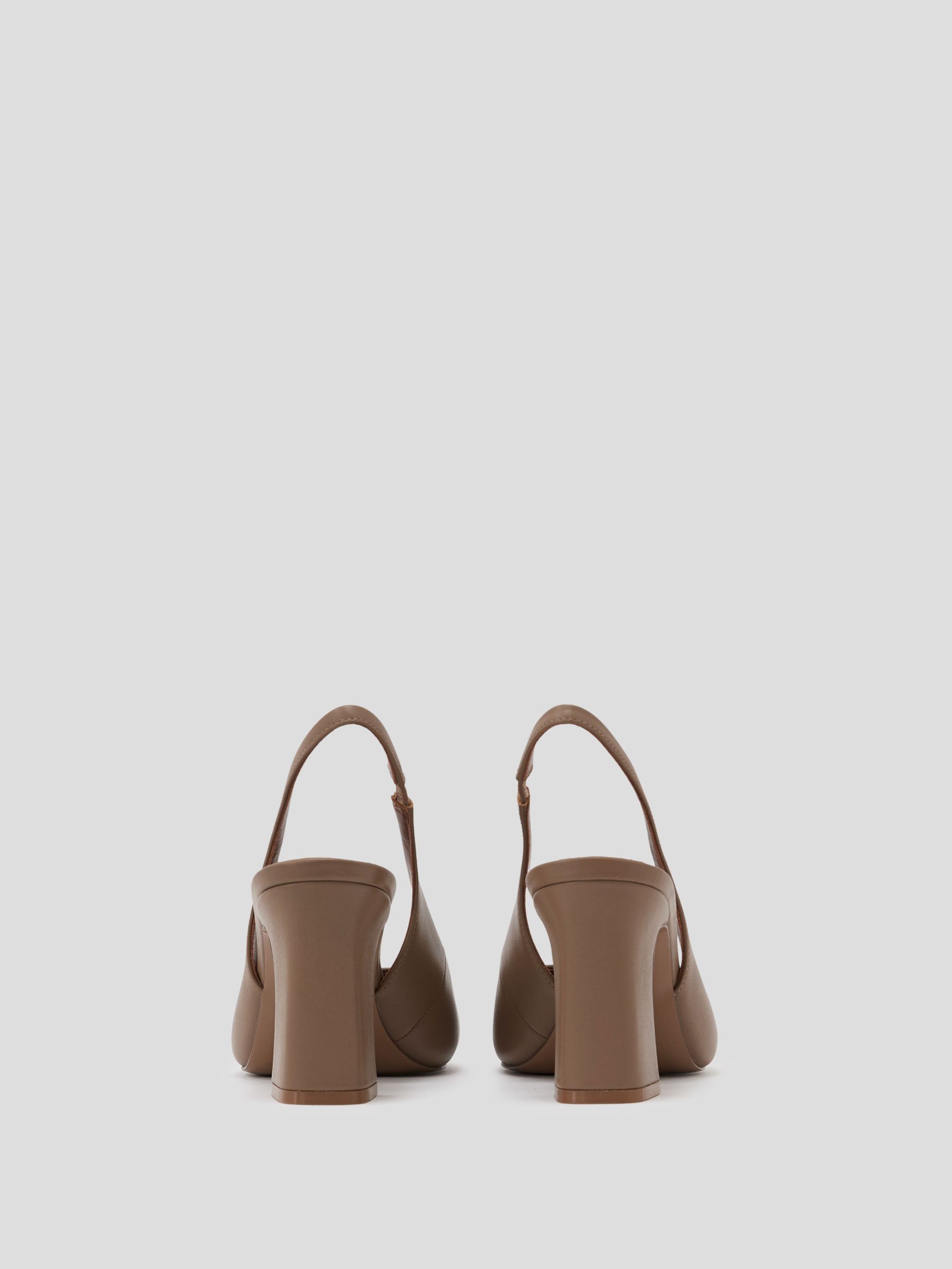 Leather Slingback Court Shoes in Taupe - image 3
