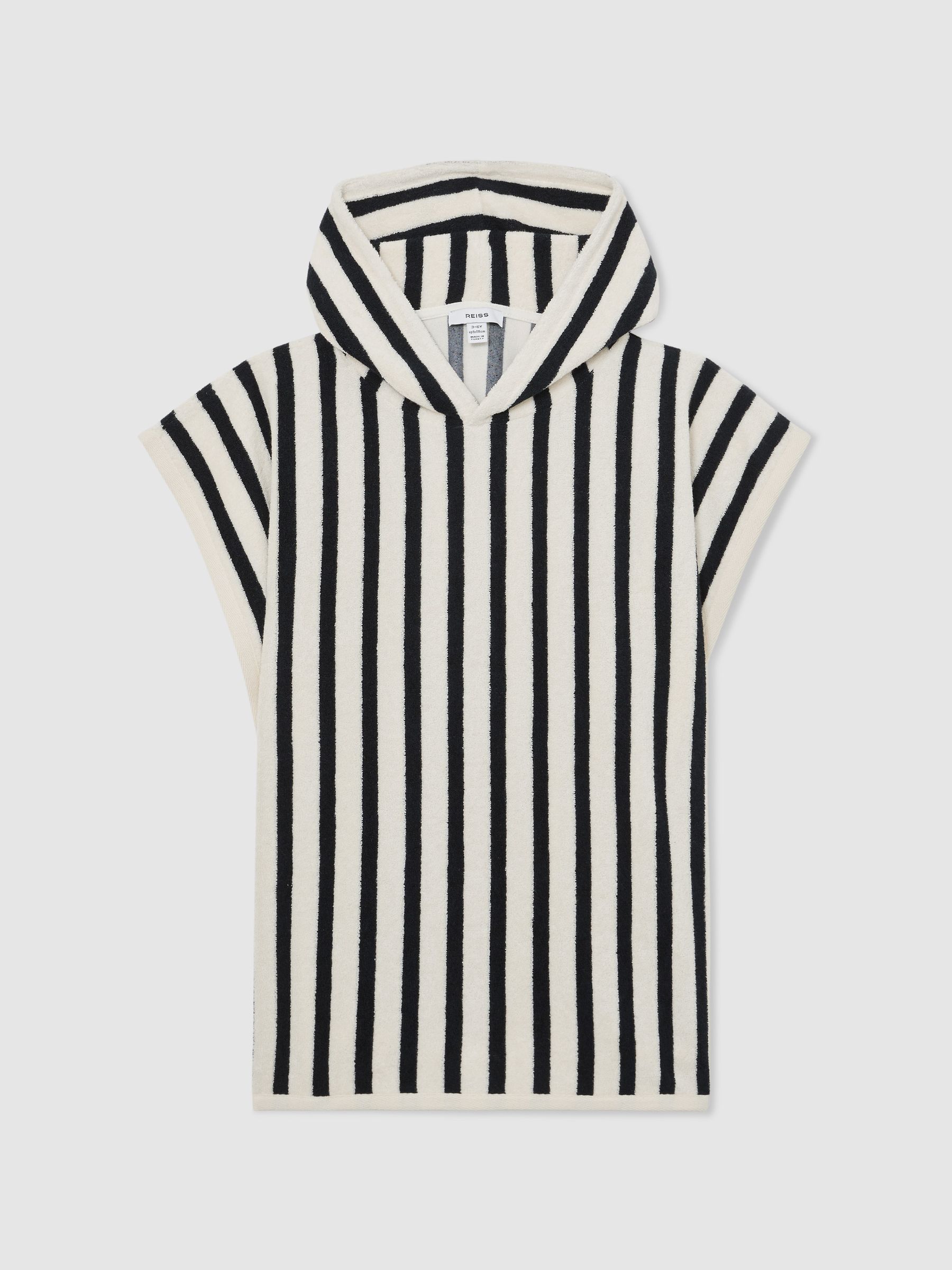 Striped Hooded Towel Cape in Navy - Image 1 of 4