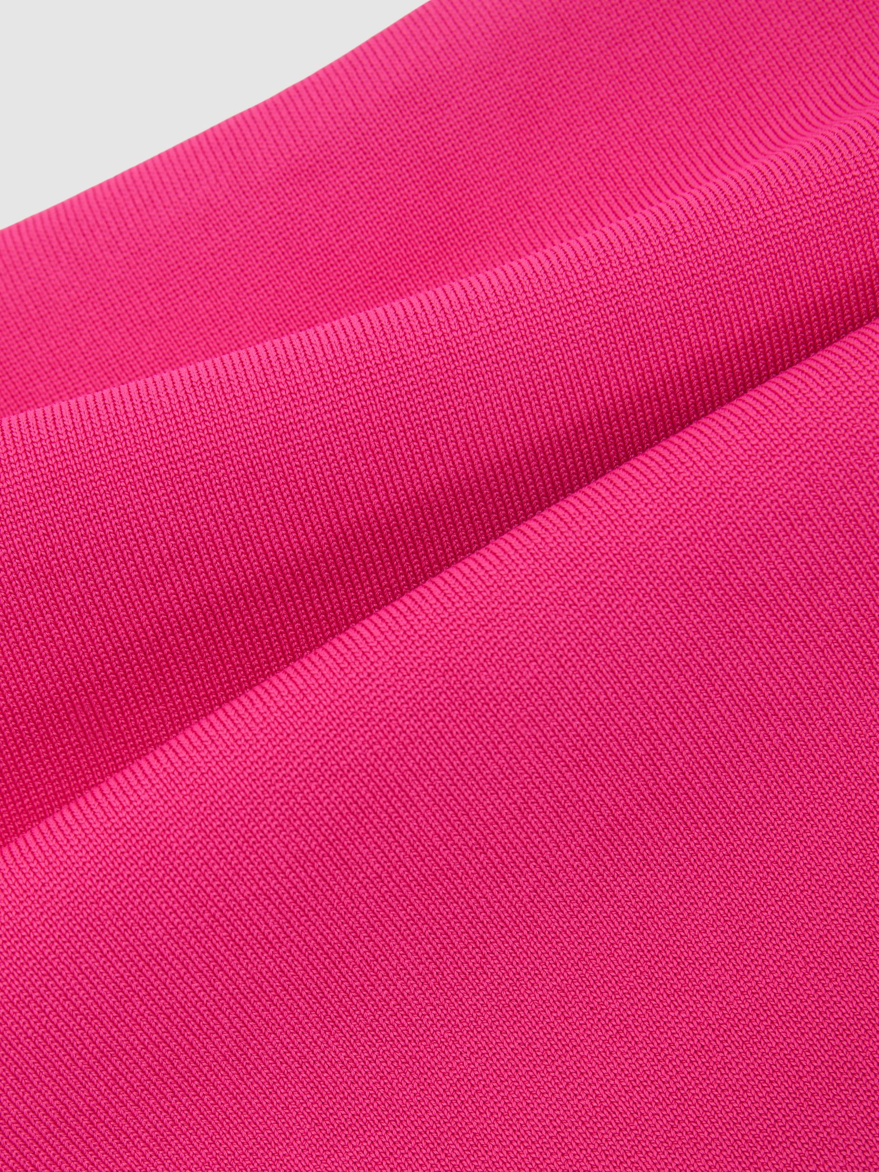 Square-Neck Compact-Knit Vest in Hot Pink - image 3