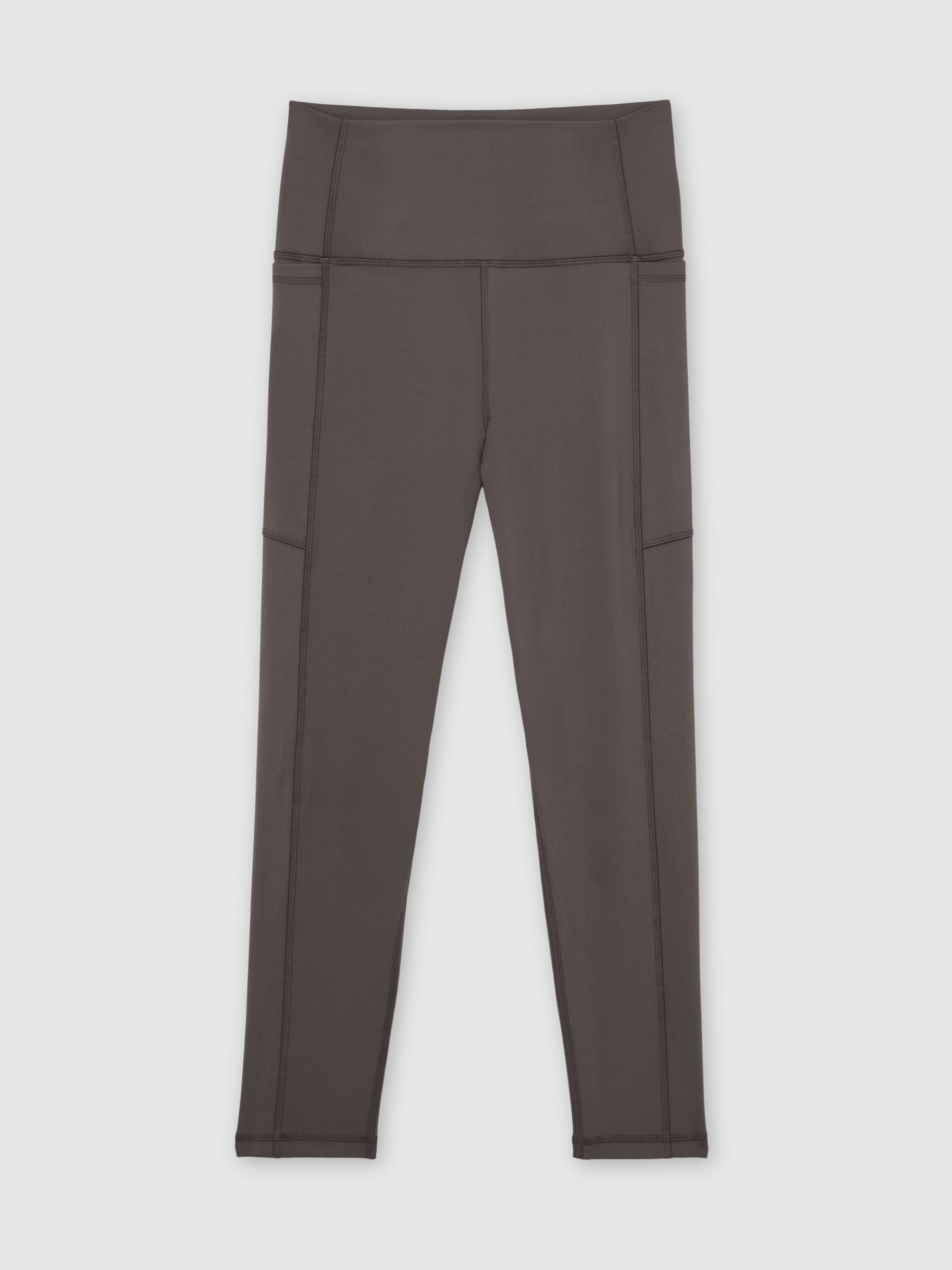 High-Waisted Full-Length Leggings in Taupe Brown - Image 2 of 6