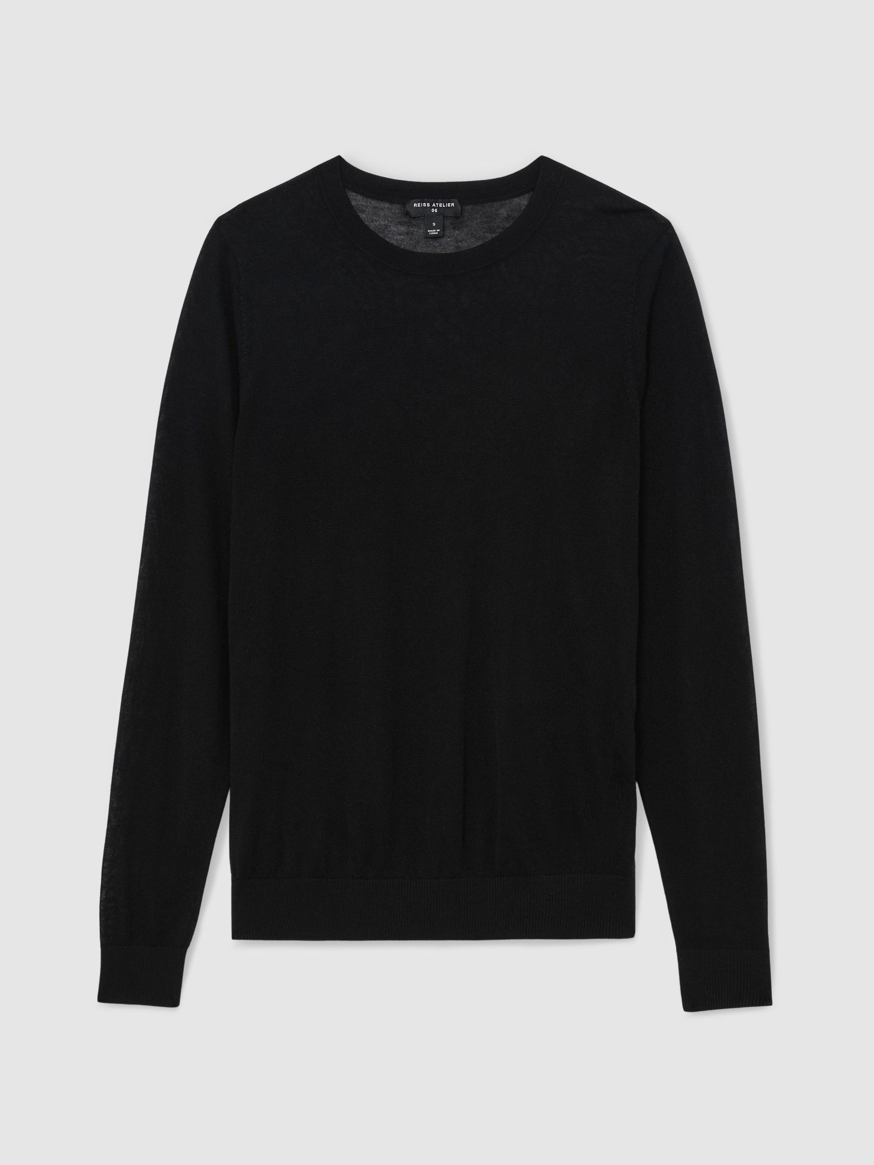Atelier Lyocell-Cashmere Fine-Knit Jumper in Black