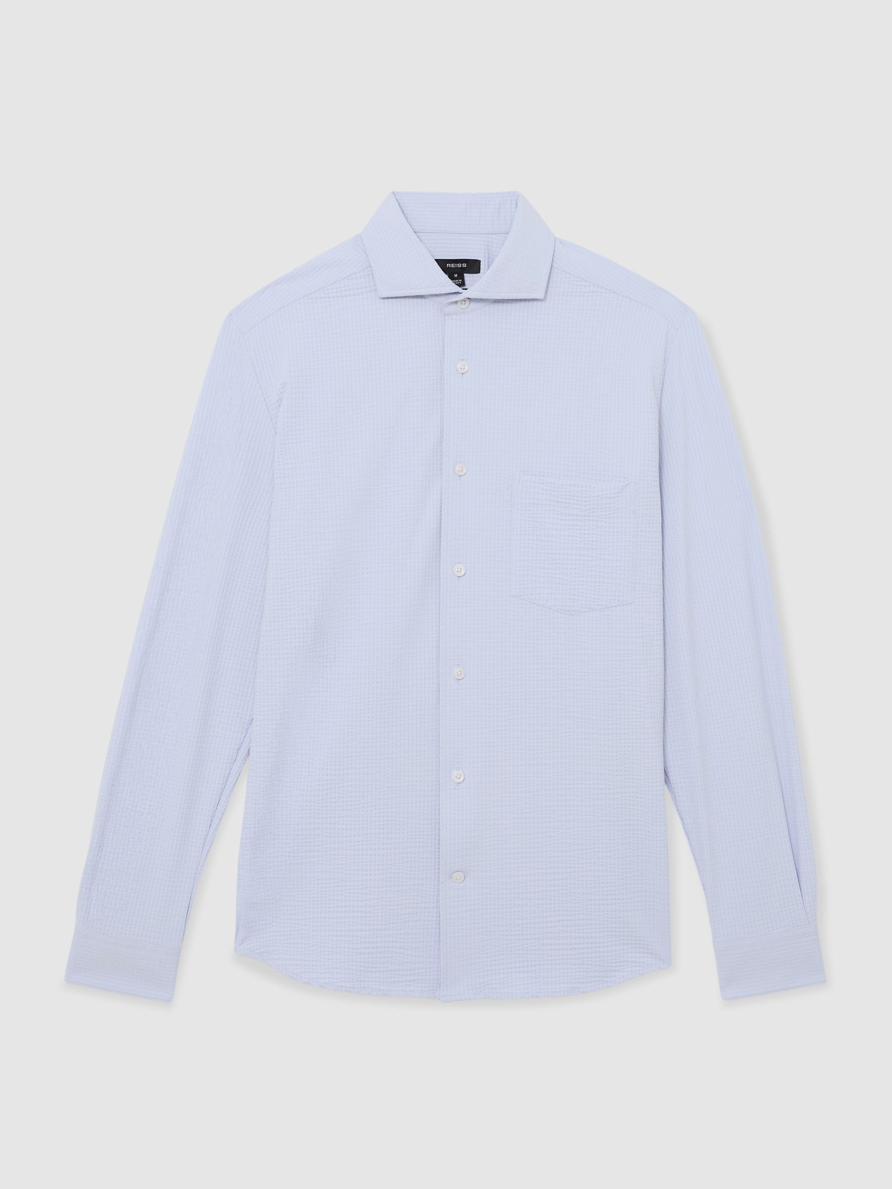 Seersucker Cutaway-Collar Regular-Fit Shirt in Soft Blue - Image 2 of 6
