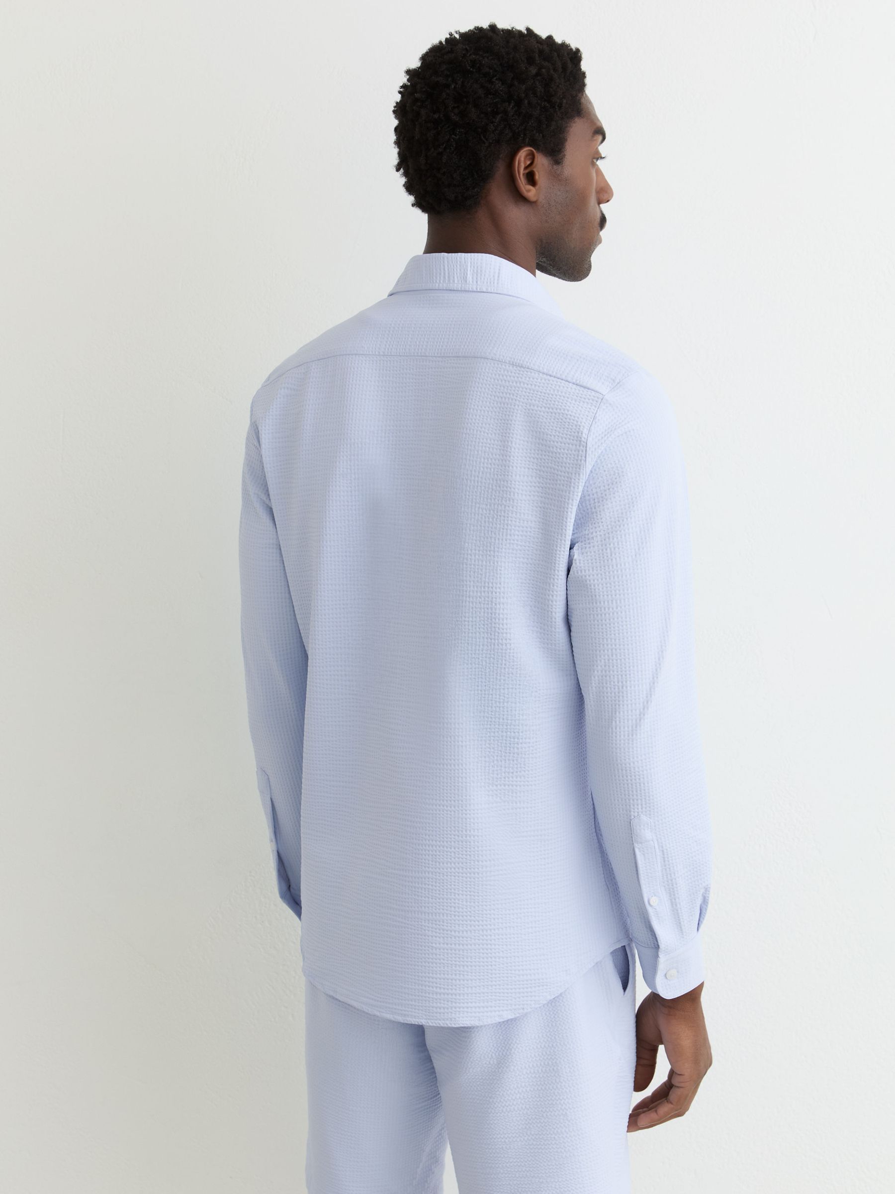 Seersucker Cutaway-Collar Regular-Fit Shirt in Soft Blue - Image 5 of 6
