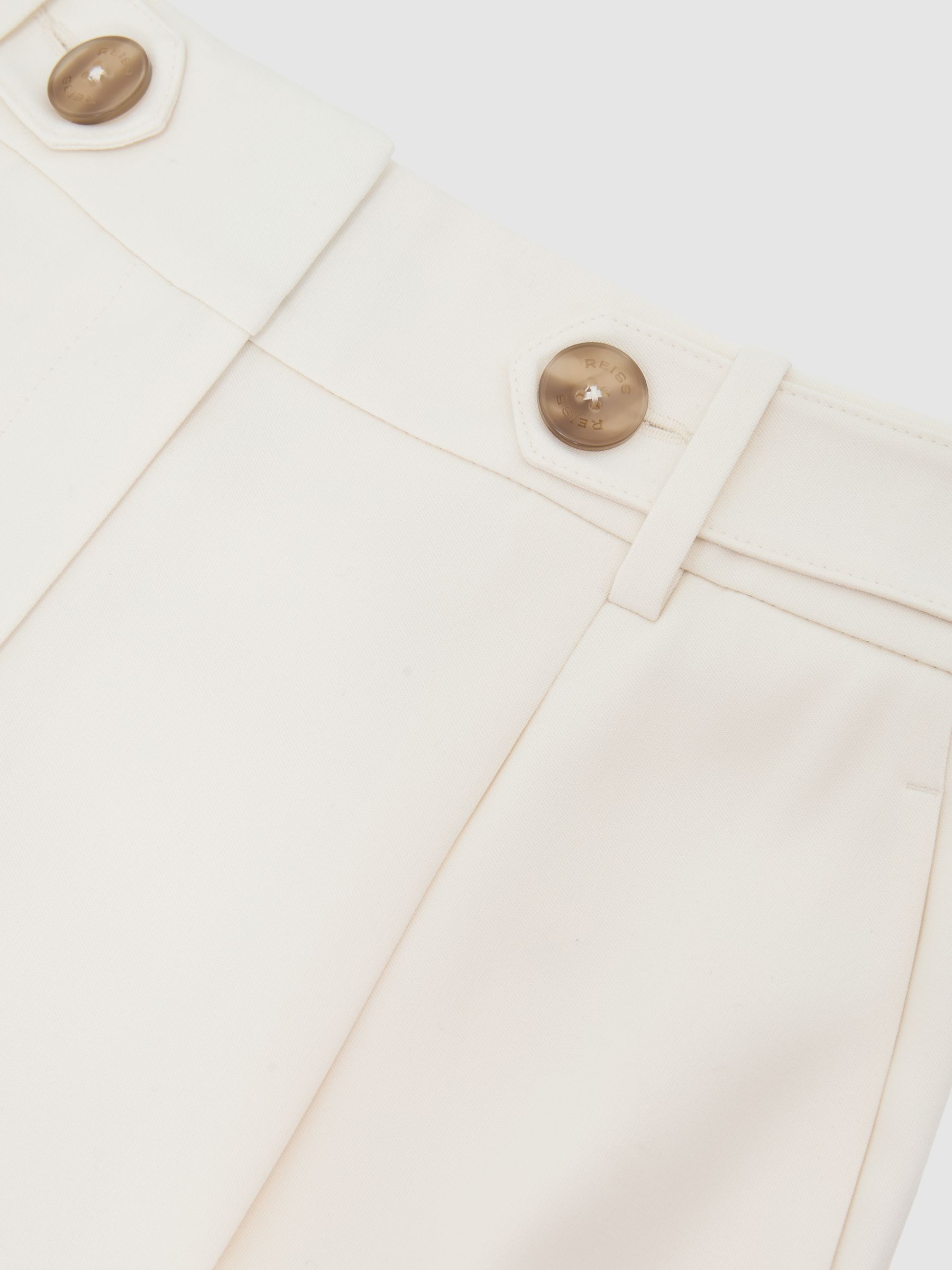 Button-Waist Tailored Shorts in Cream - Image 7 of 7