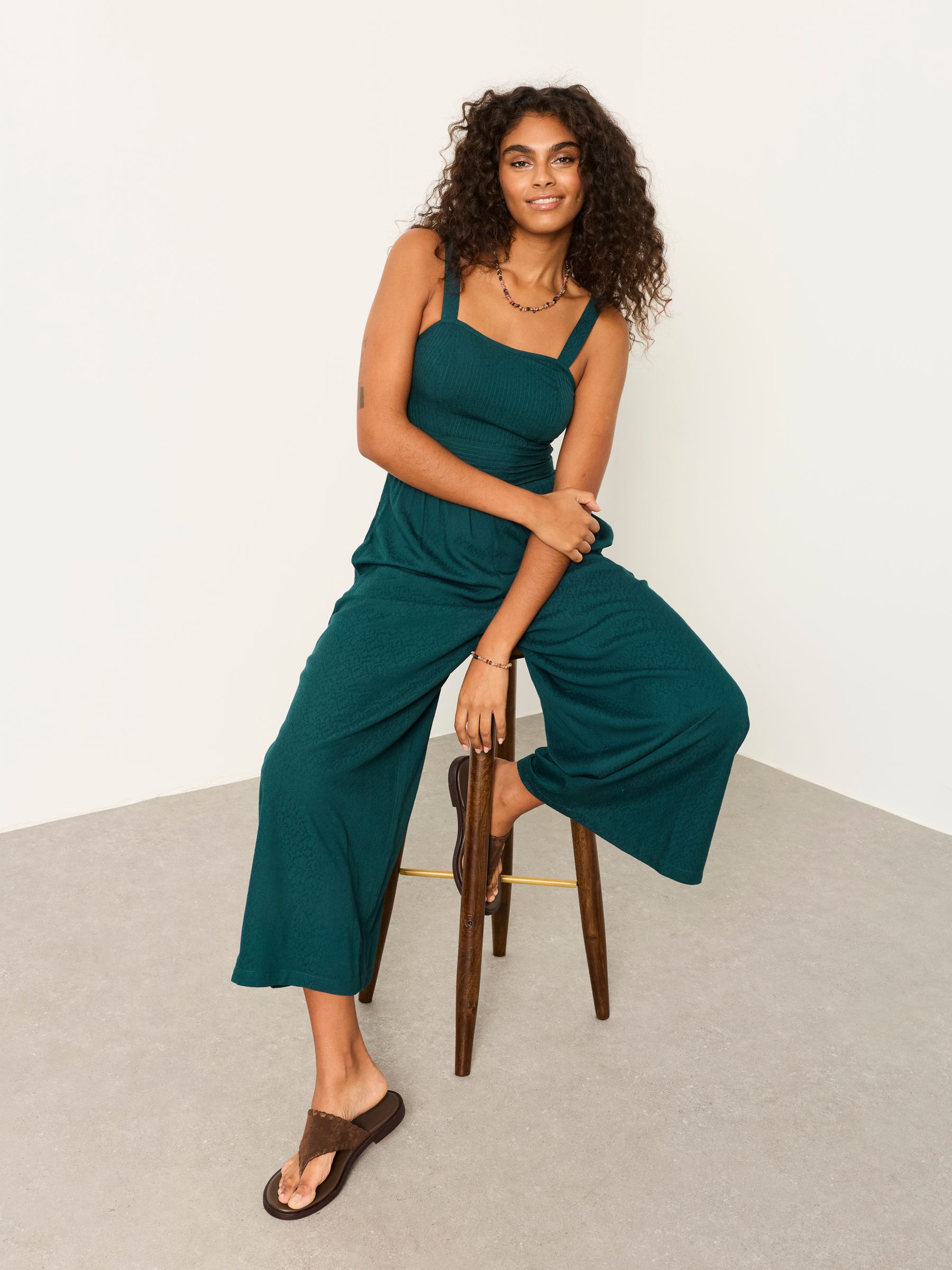 Ruby Teal Blue Petite Jumpsuit - Image 4 of 5
