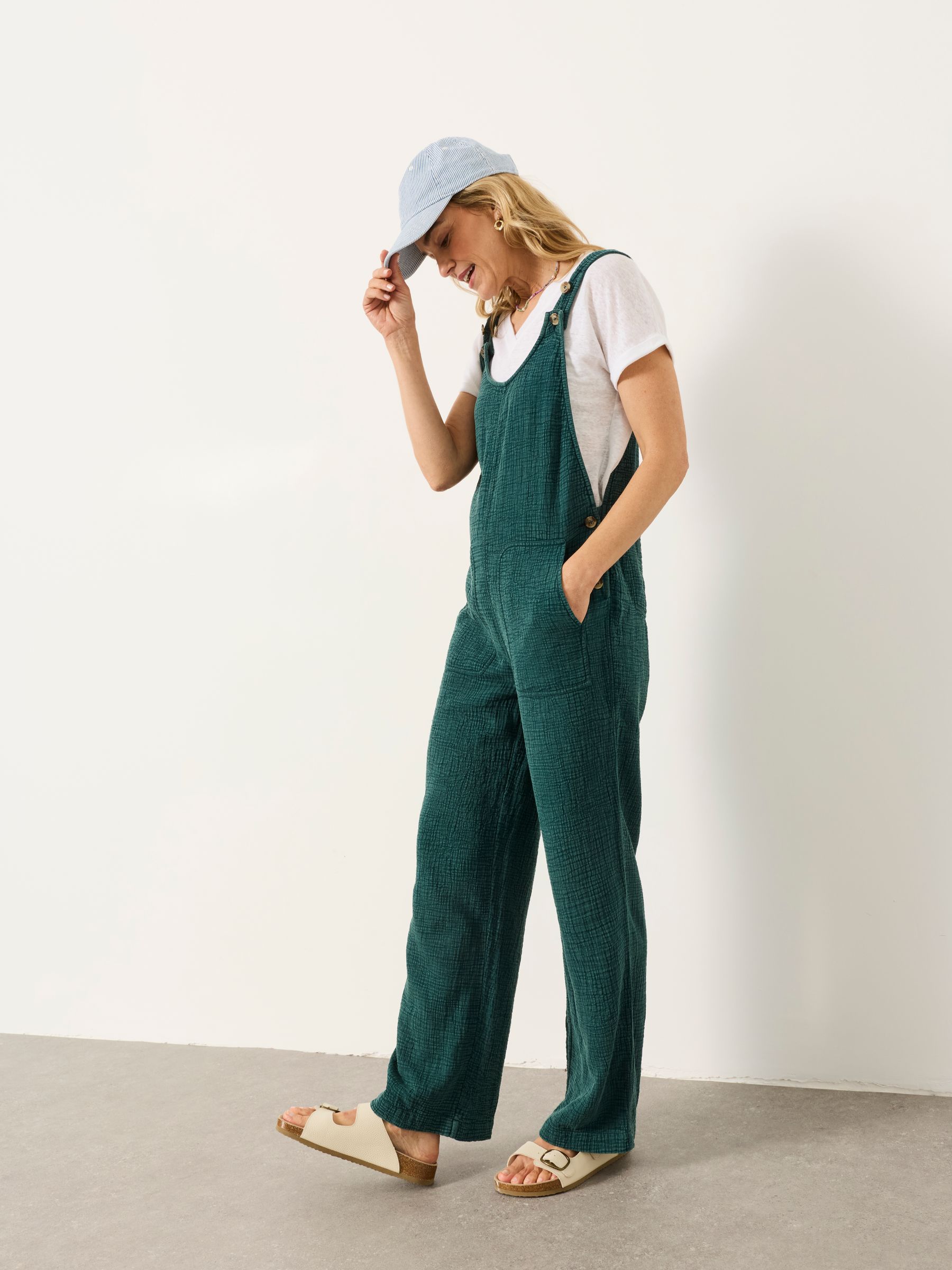 Teal Blue Petite Raffles Jumpsuit - Image 1 of 6
