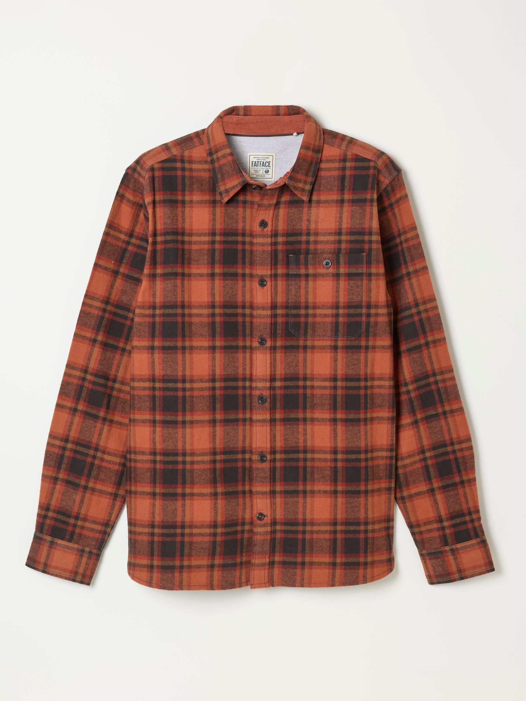 Hagley Orange Long Sleeve Check Shirt - Image 1 of 1 Hagley Orange Long Sleeve Check Shirt - Image 1 of 1