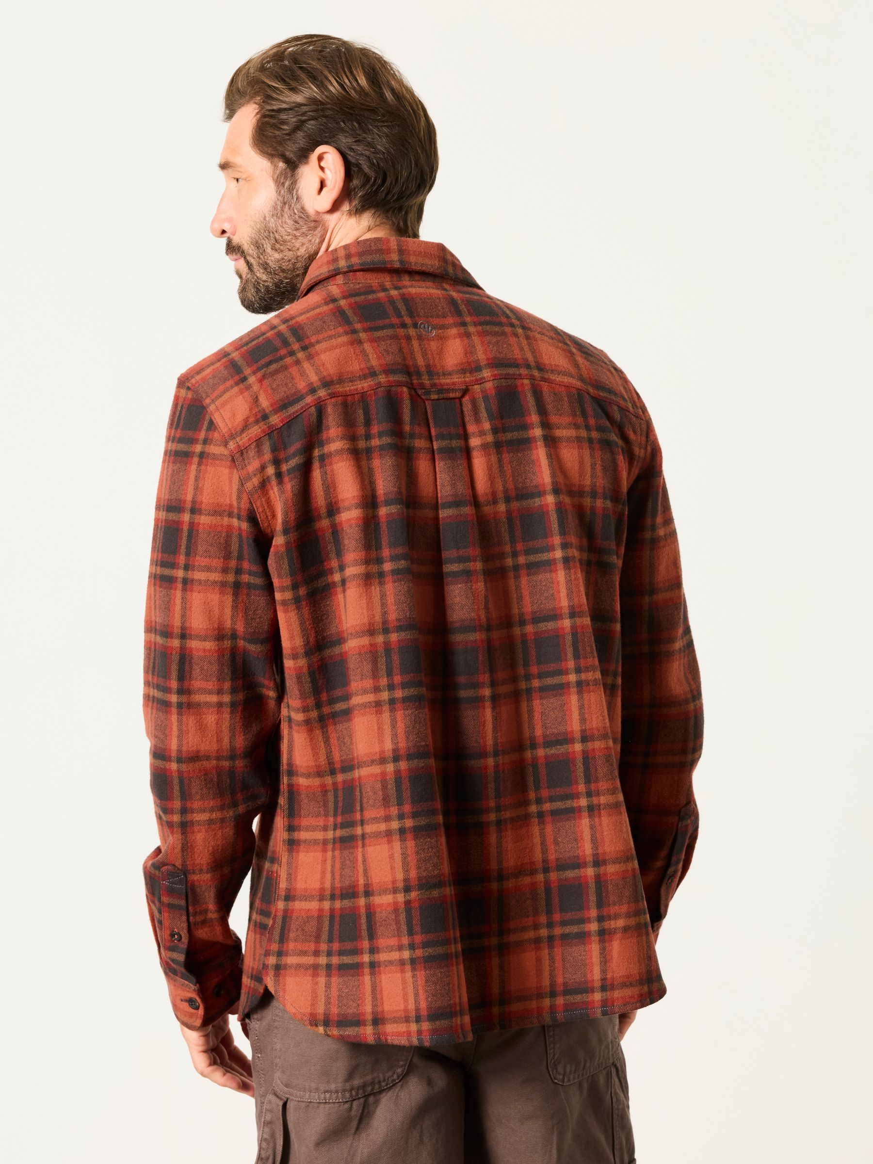 Hagley Orange Long Sleeve Check Shirt - Image 2 of 6