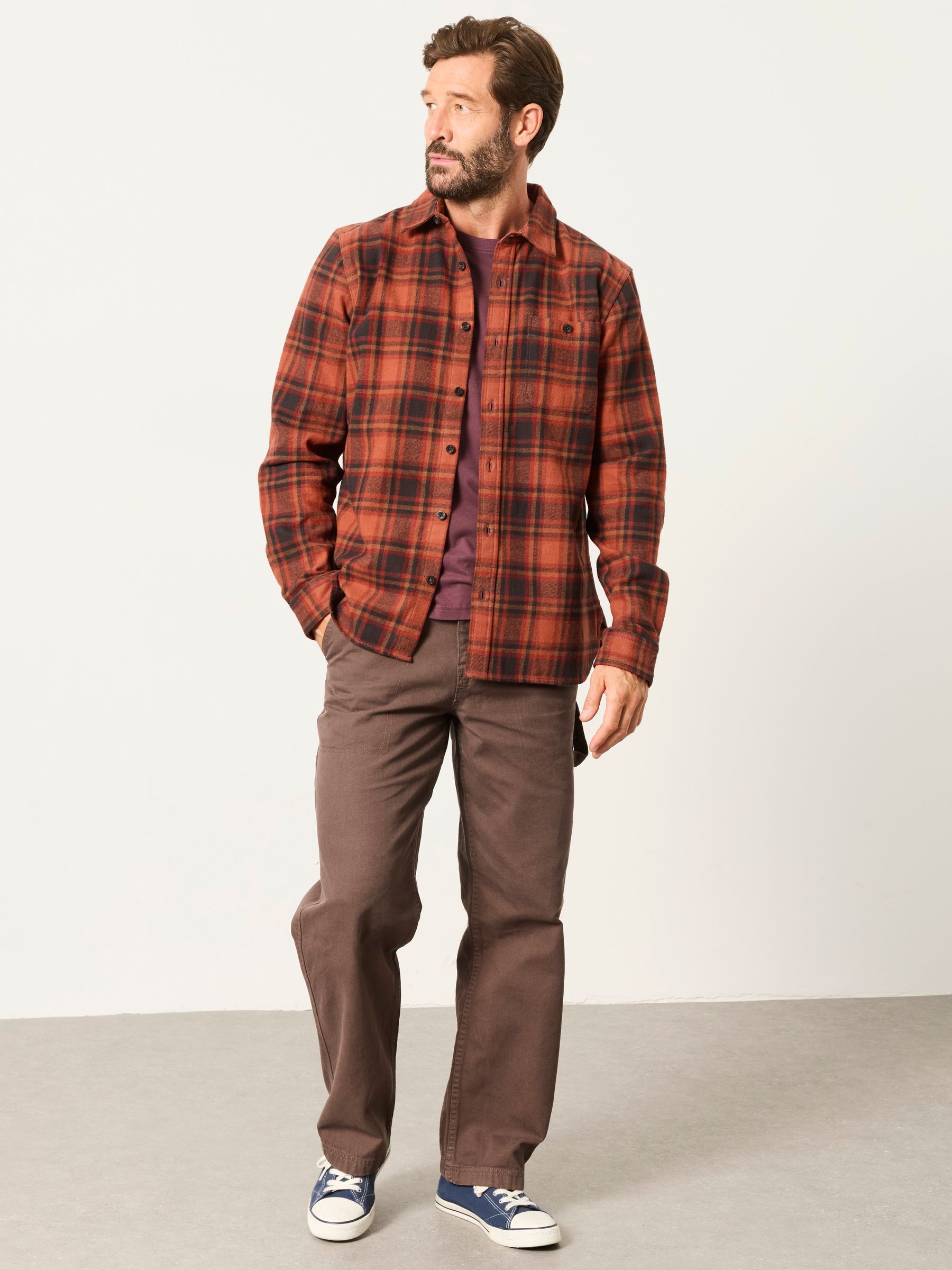 Hagley Orange Long Sleeve Check Shirt - Image 4 of 6