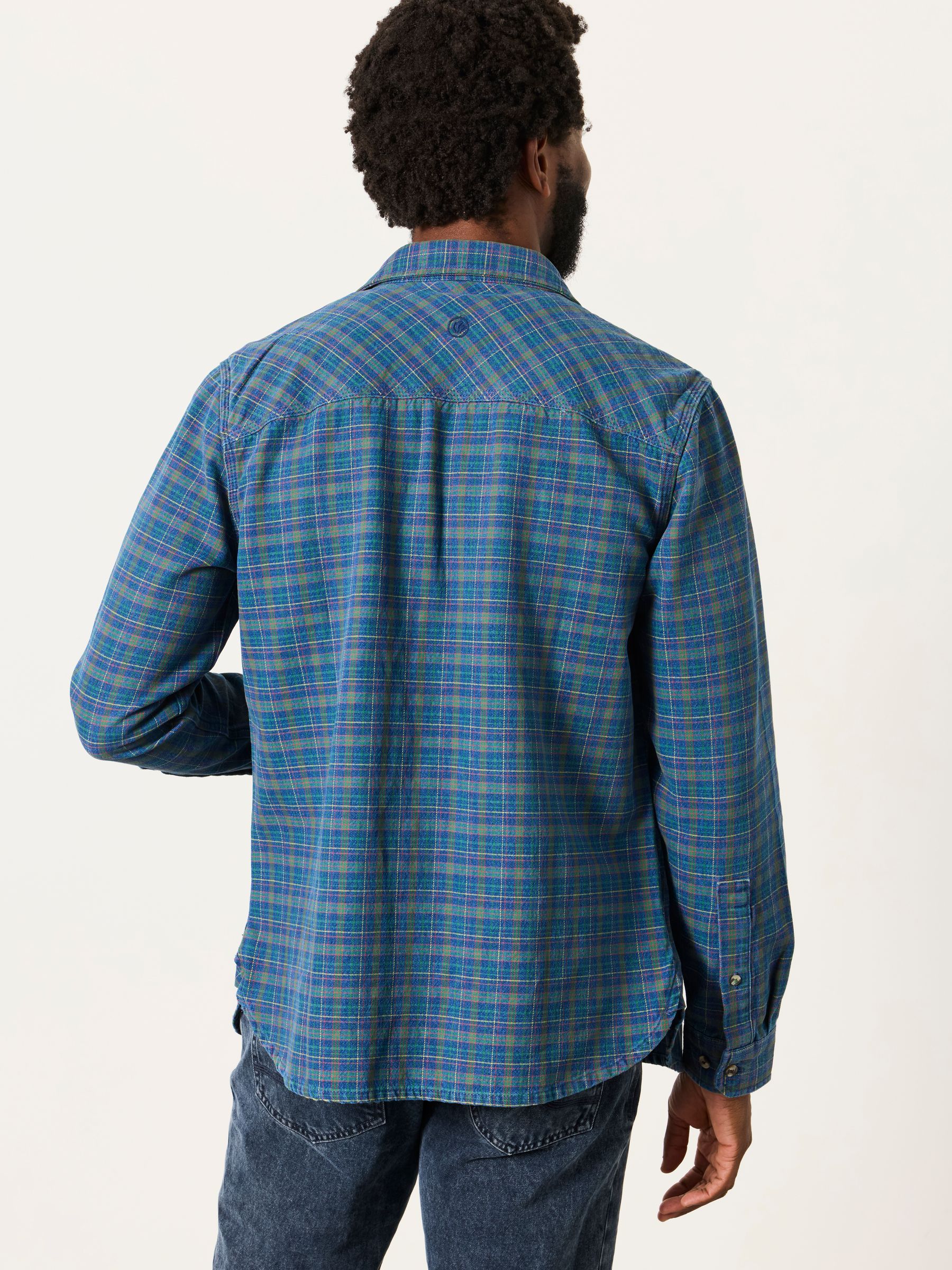 Blue Long Sleeve Indigo Rye Check Shirt - Image 2 of 5