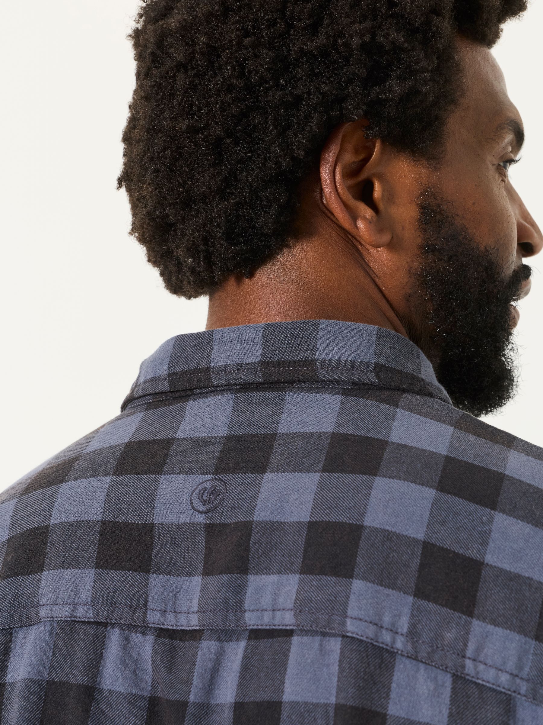 Thursby Blue Long Sleeve Relaxed Fit Check Shirt - Image 3 of 4