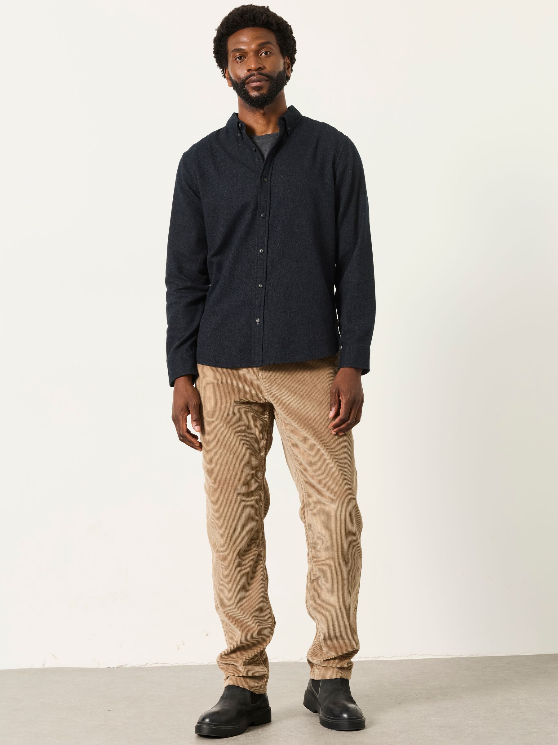 Tadwick Washed Black Long Sleeve Brushed Shirt - Image 4 of 5