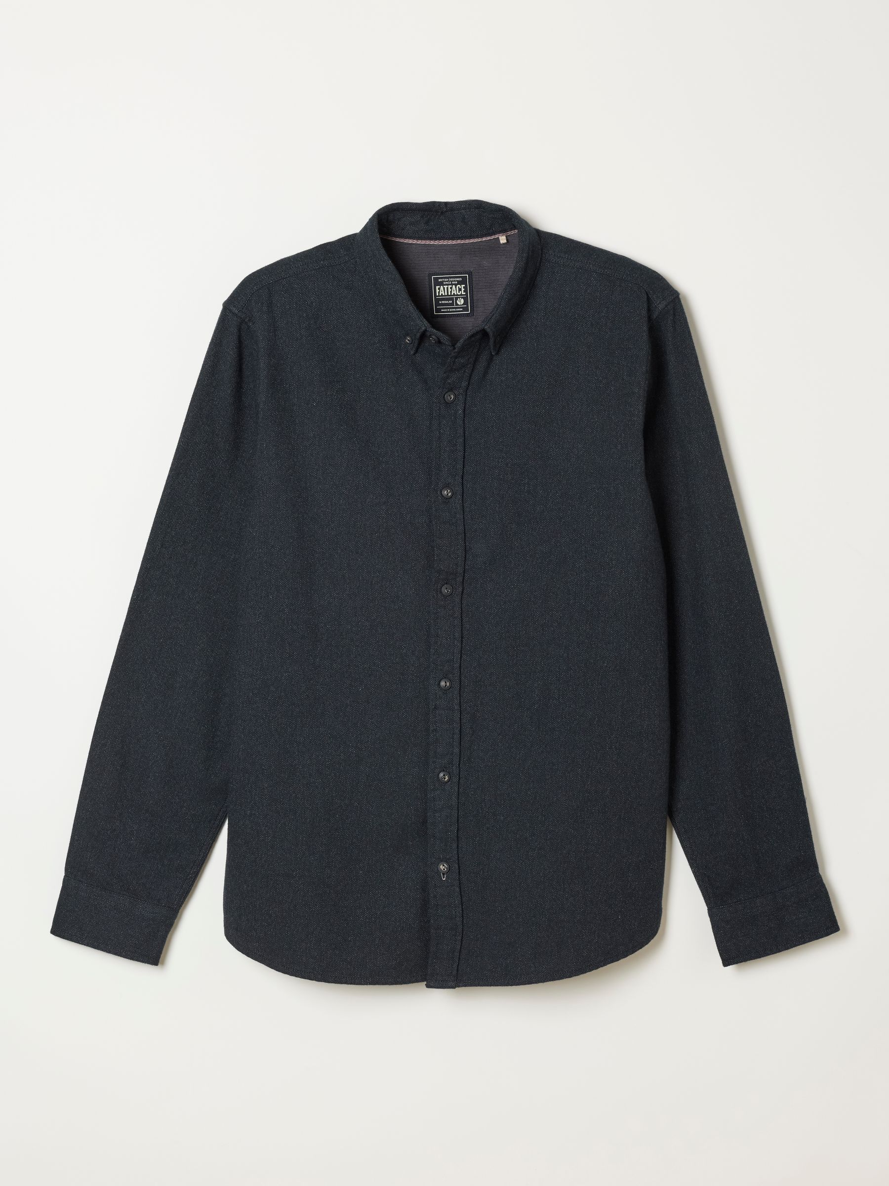 Tadwick Washed Black Long Sleeve Brushed Shirt - Image 5 of 5