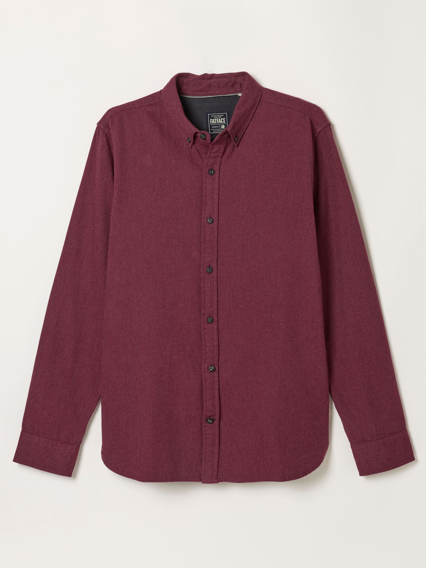 Tadwick Burgundy Red Long Sleeve Brushed Shirt - Image 6 of 6