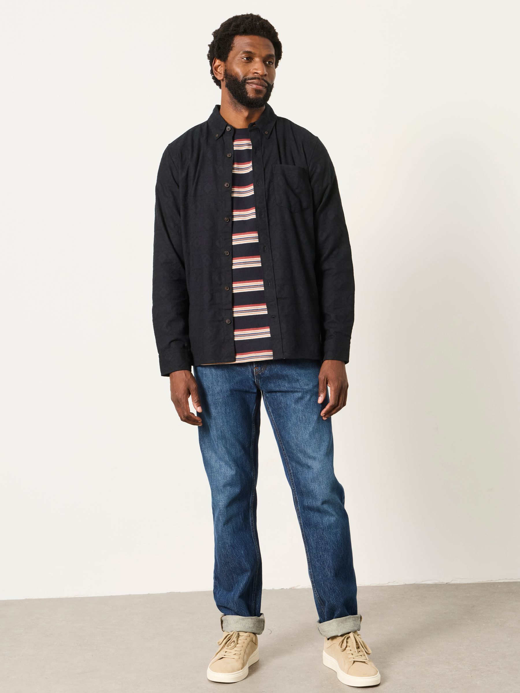 Wanson Black Long Sleeve Jacquard Pattern Shirt - Image 4 of 5