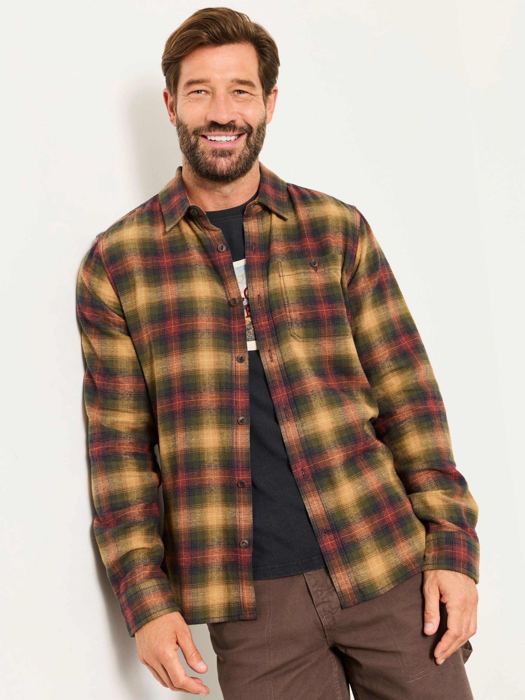 Loxley Brown Long Sleeve Check Shirt - Image 1 of 6
