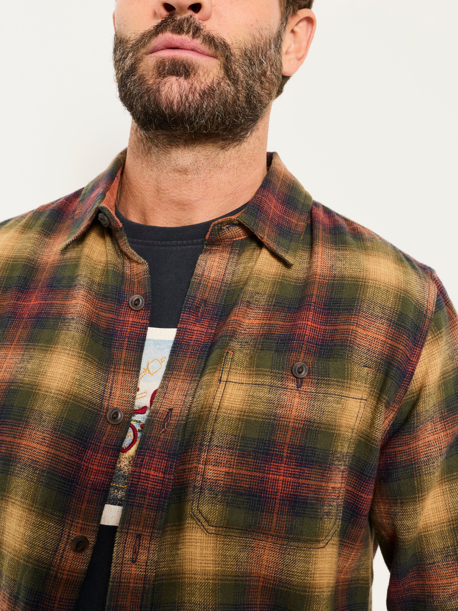 Loxley Brown Long Sleeve Check Shirt - Image 3 of 6