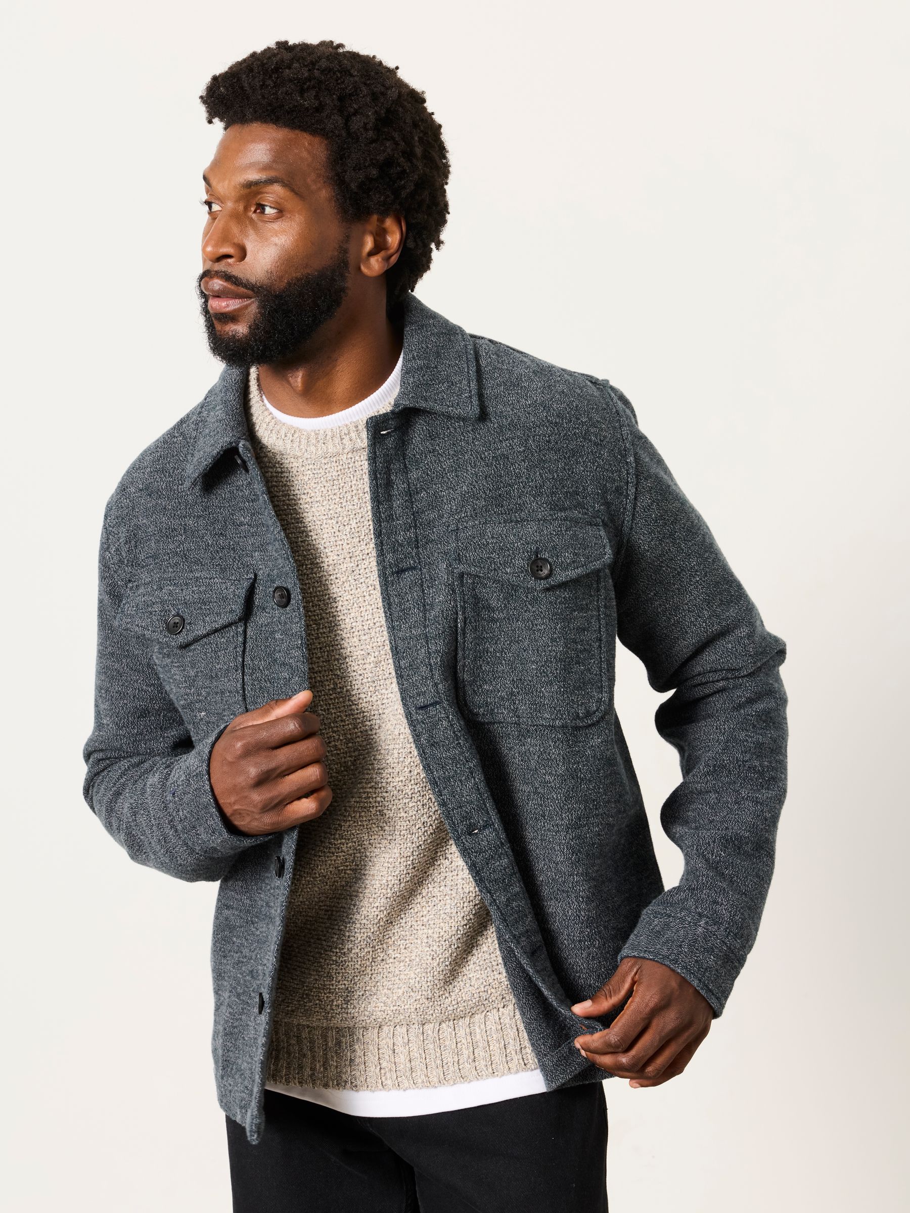 Bardon Dark Grey Overshirt - Image 1 of 6