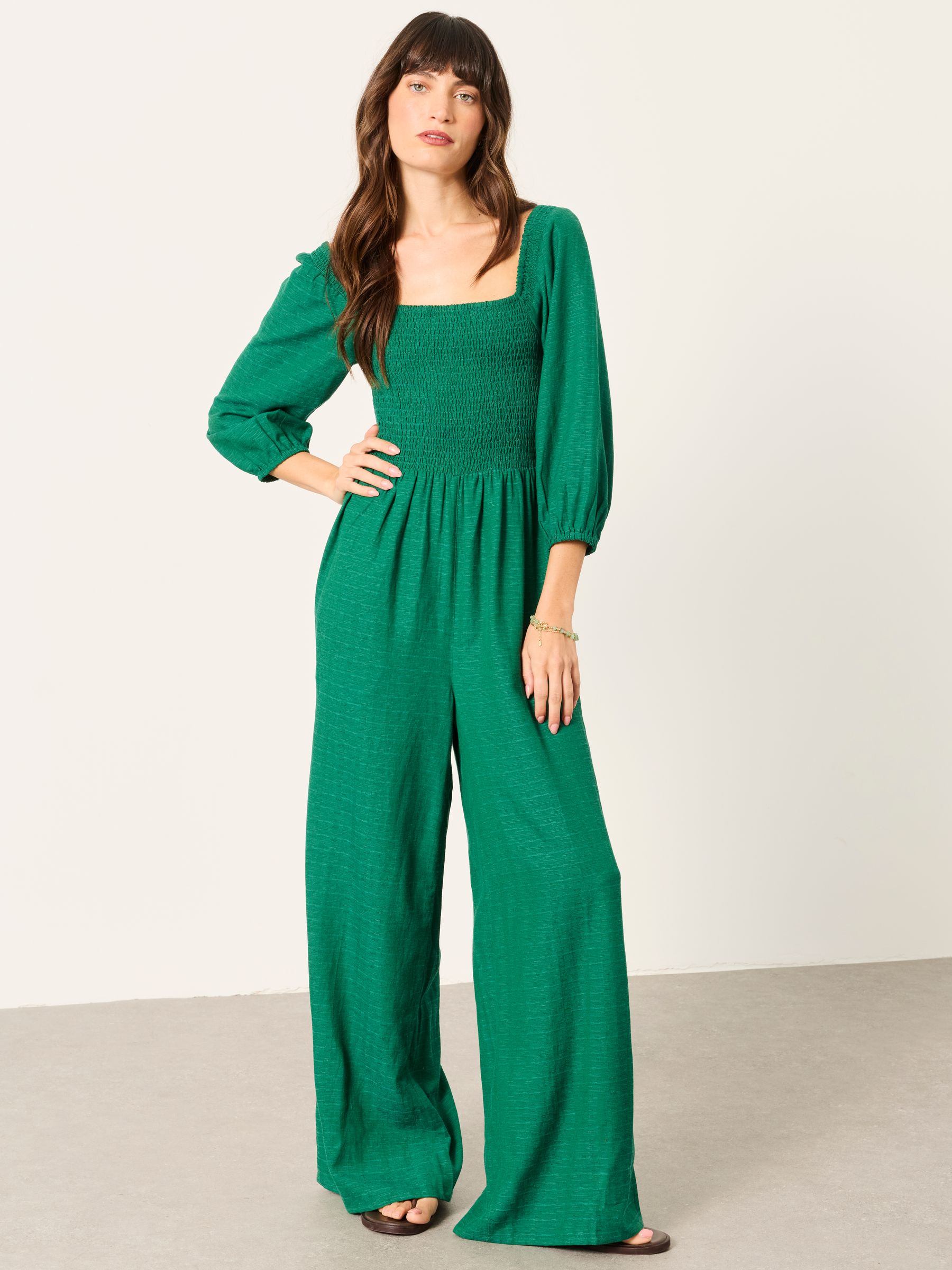 Adele Green Regular Embroidered Jumpsuit - Image 1 of 5