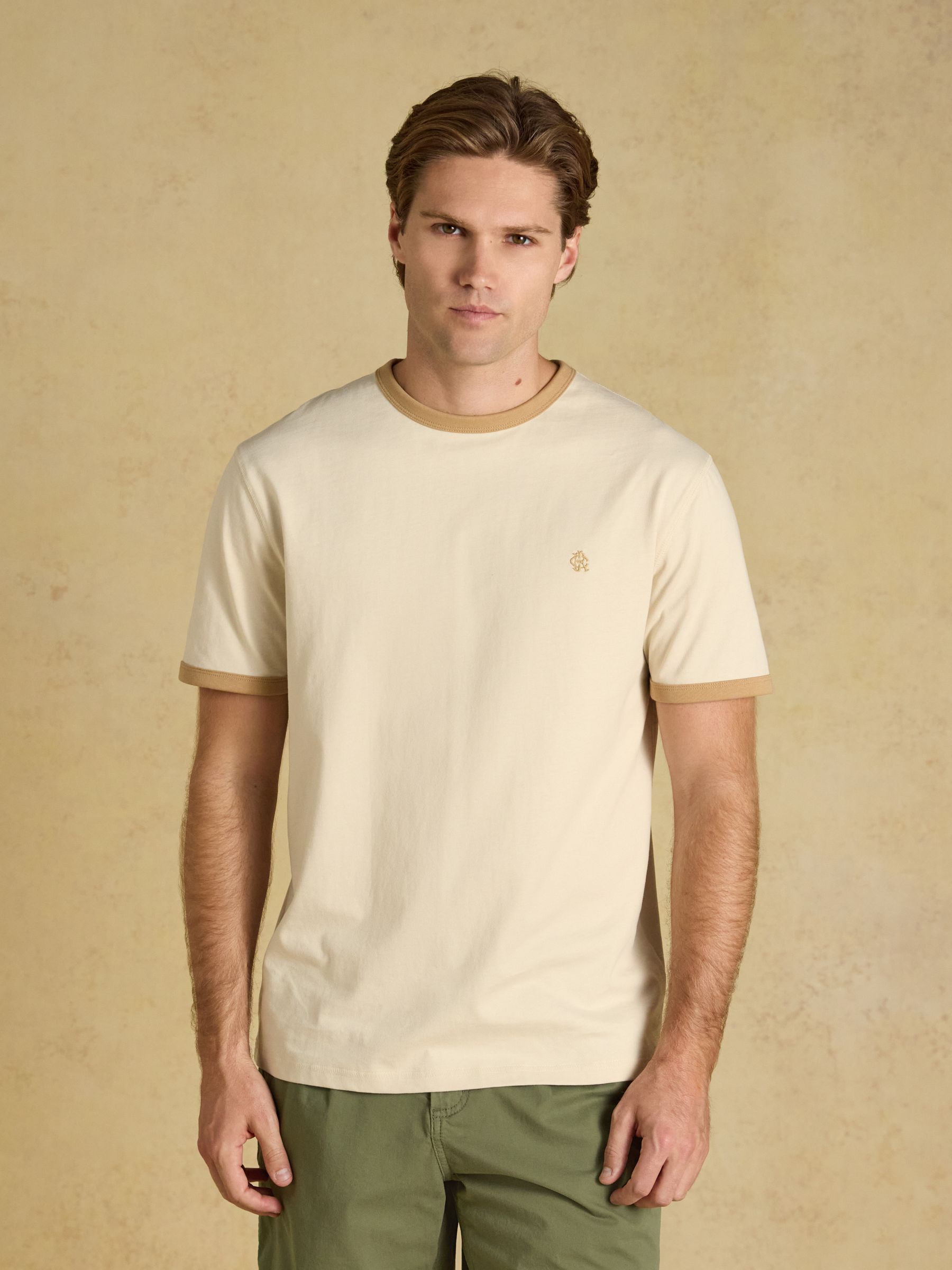 Rugby Club Cream Crew Neck Cotton T-Shirt - Image 1 of 7