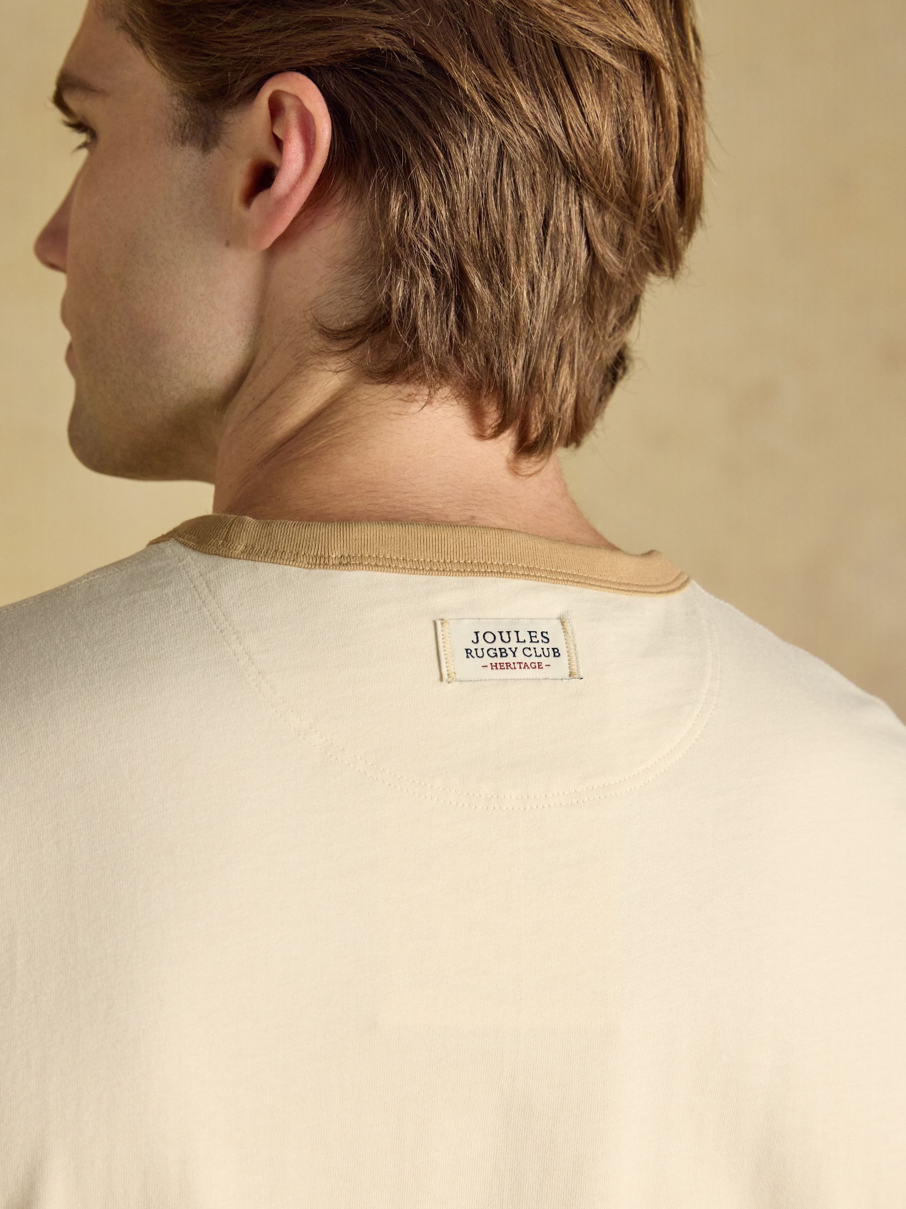 Rugby Club Cream Crew Neck Cotton T-Shirt - Image 6 of 7