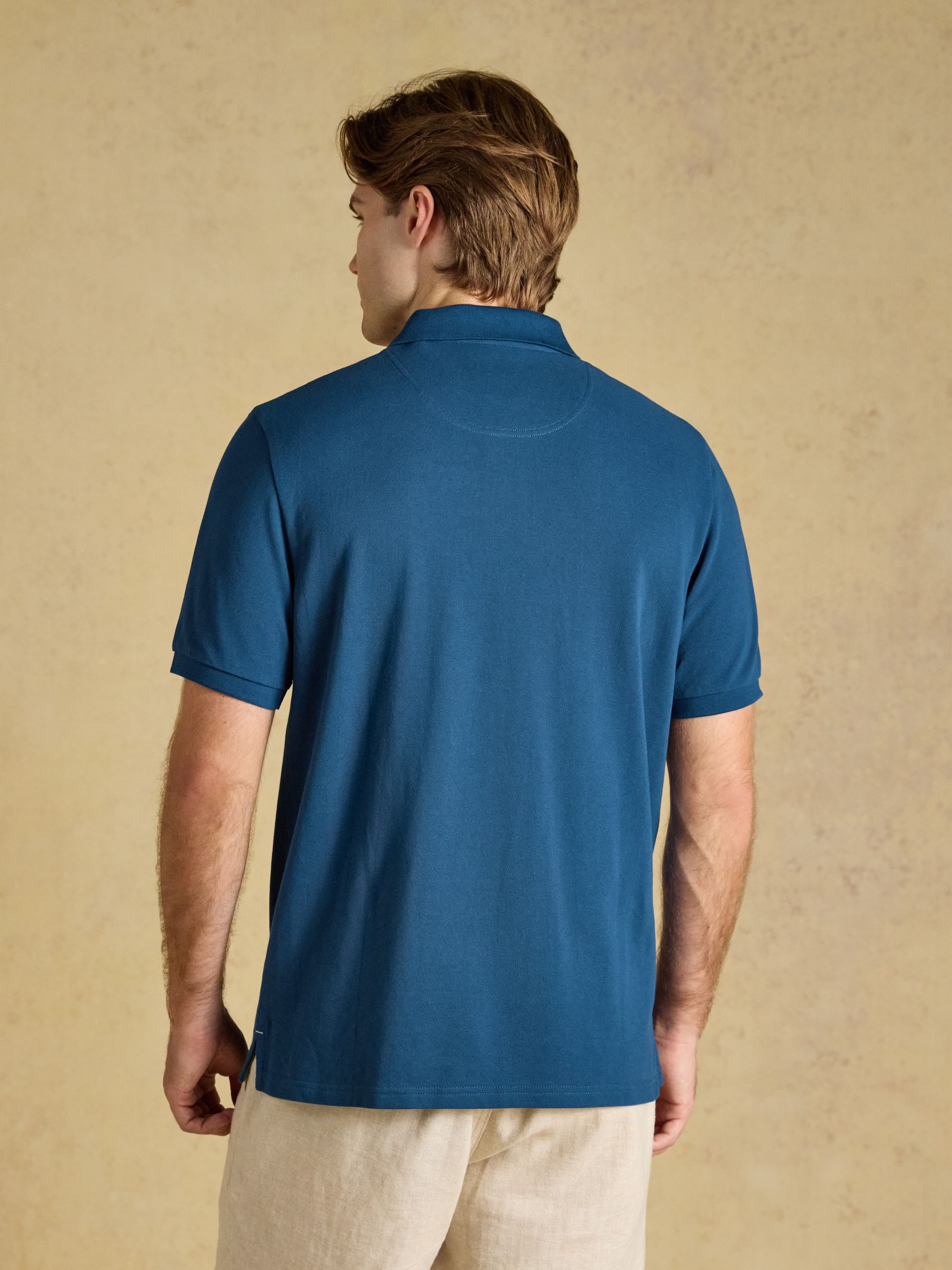 Woody Teal Blue Cotton Pique Polo Shirt - Image 2 of 9